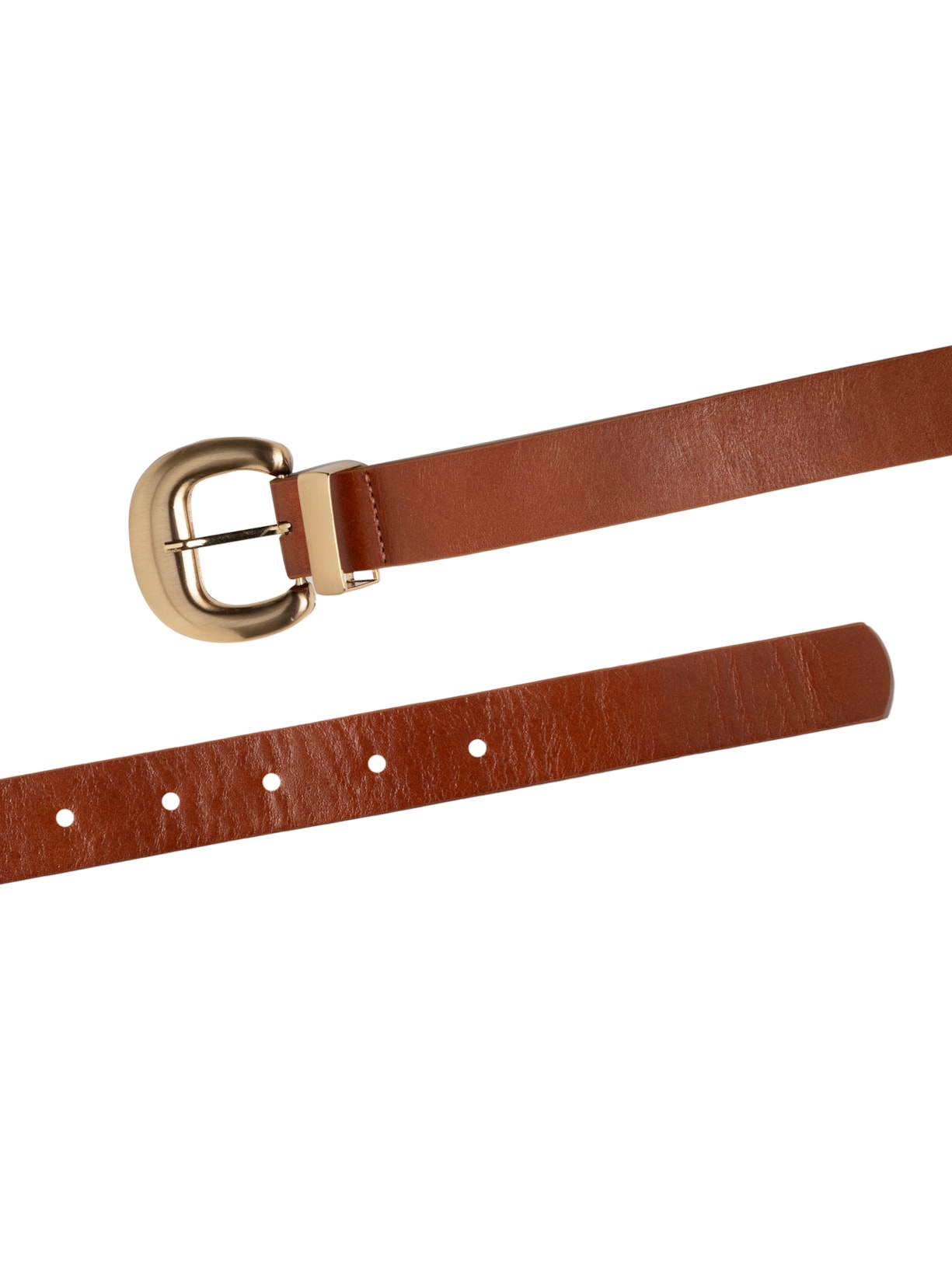 Cinto Feminino Em Couro Com Fivela Escovada Marrom Market 33