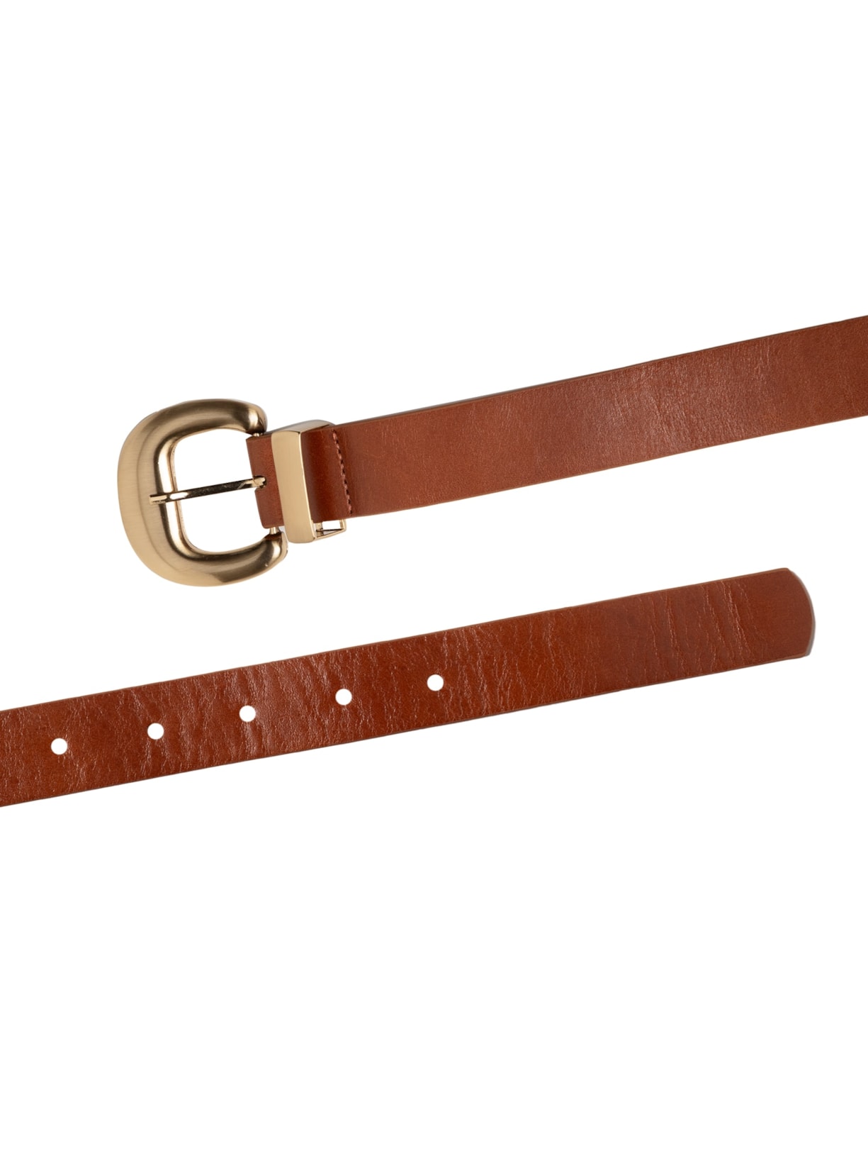 Cinto Feminino Em Couro Com Fivela Escovada Marrom Market 33