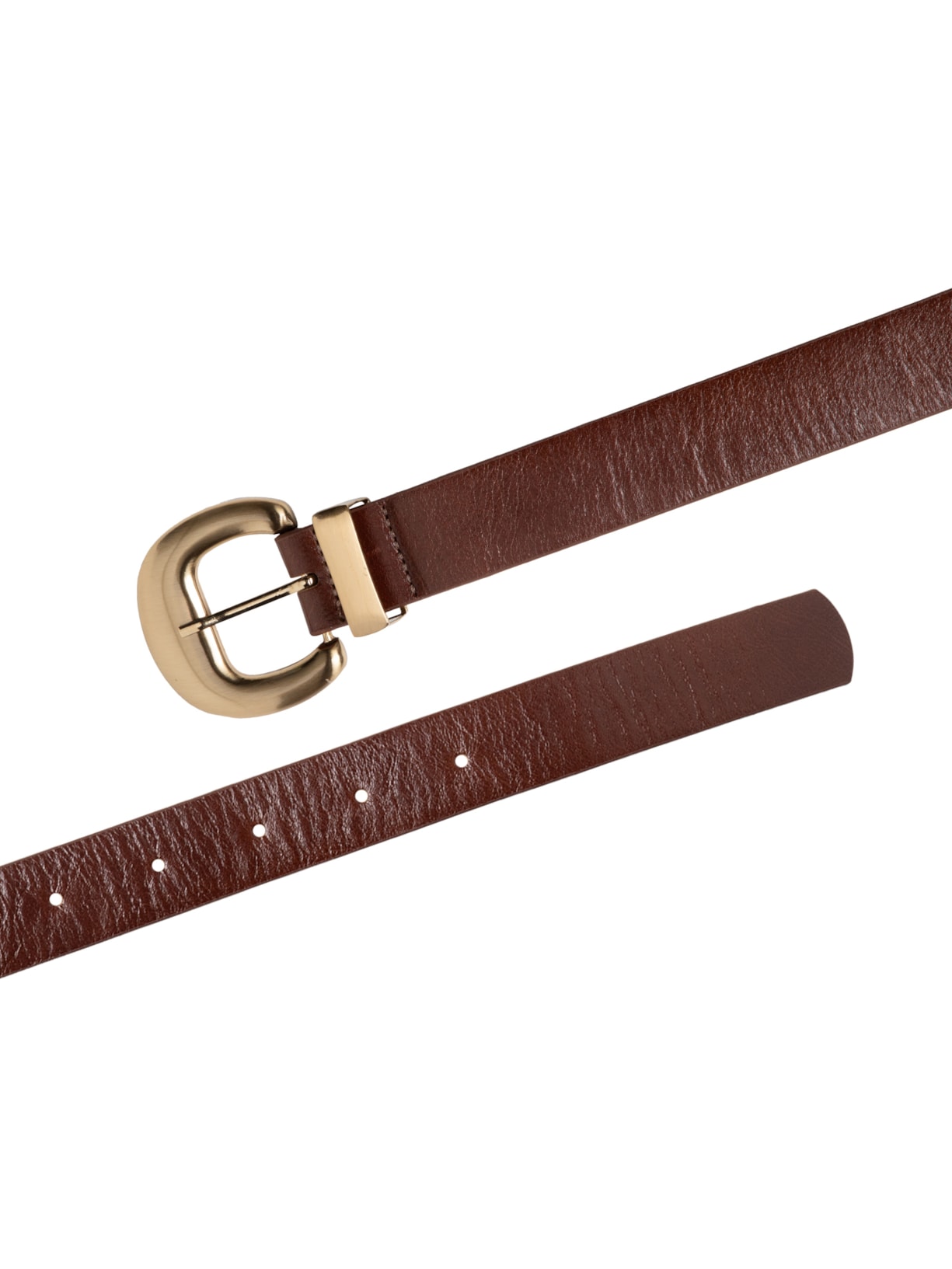 Cinto Feminino Em Couro Com Fivela Escovada Marrom Market 33