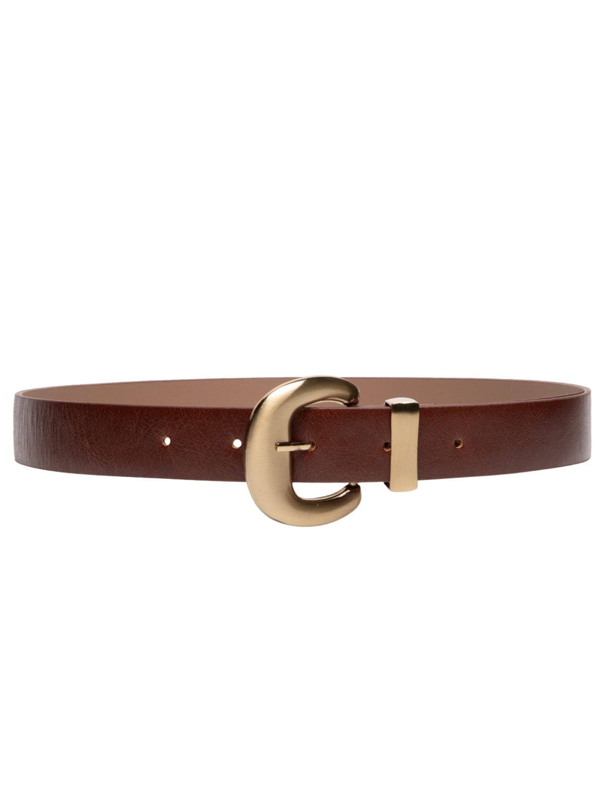 Cinto Feminino Em Couro Com Fivela Escovada - Marrom