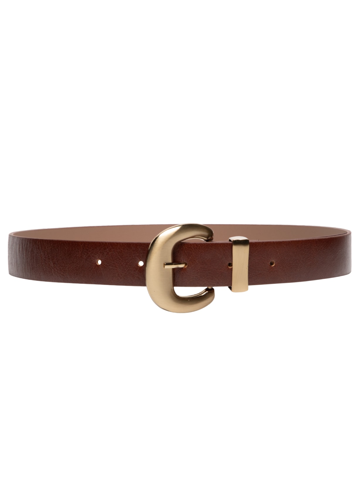 Cinto Feminino Em Couro Com Fivela Escovada - Marrom