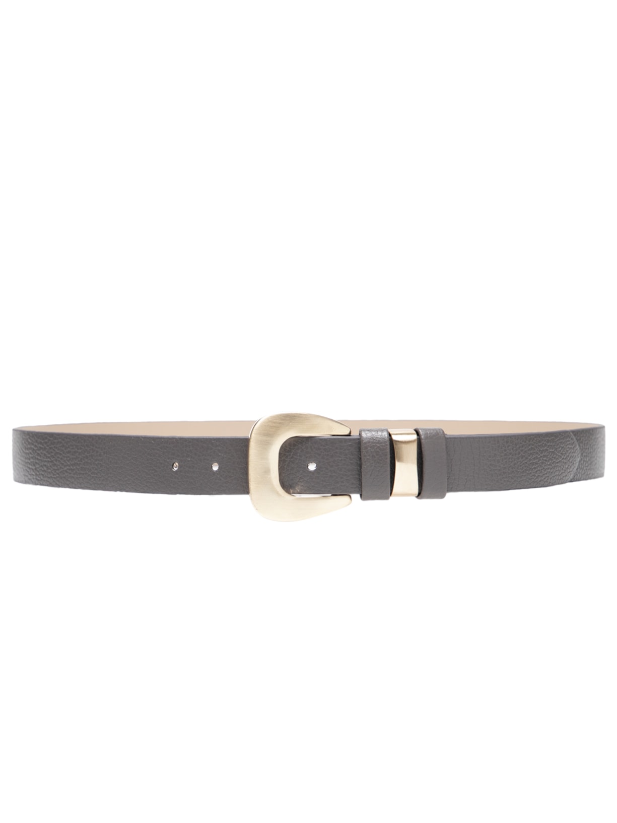 Cinto Feminino Em Couro Com Fivela Grossa - Cinza