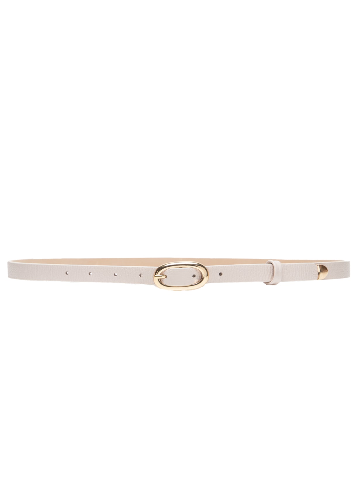 Cinto Feminino Em Couro Com Fivela - Off White