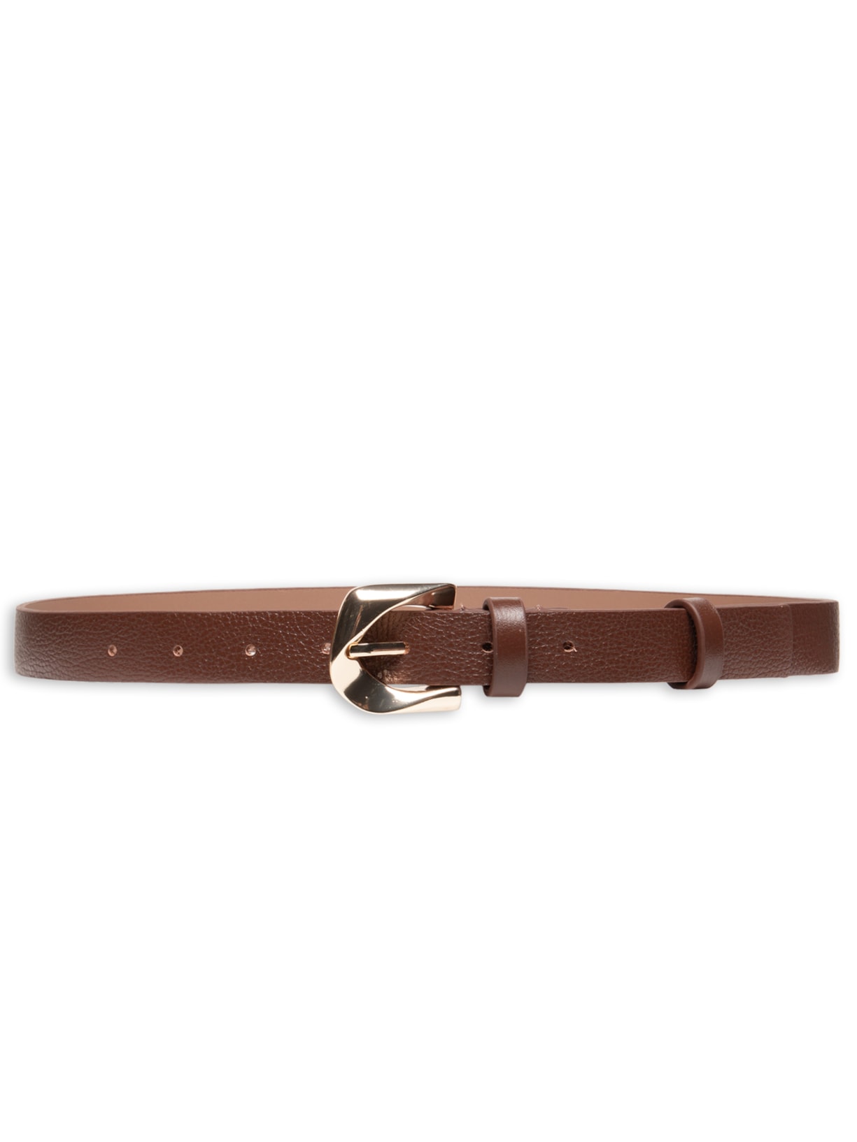 Cinto Feminino Em Couro Com Fivela Orgânica Marrom '2Essential