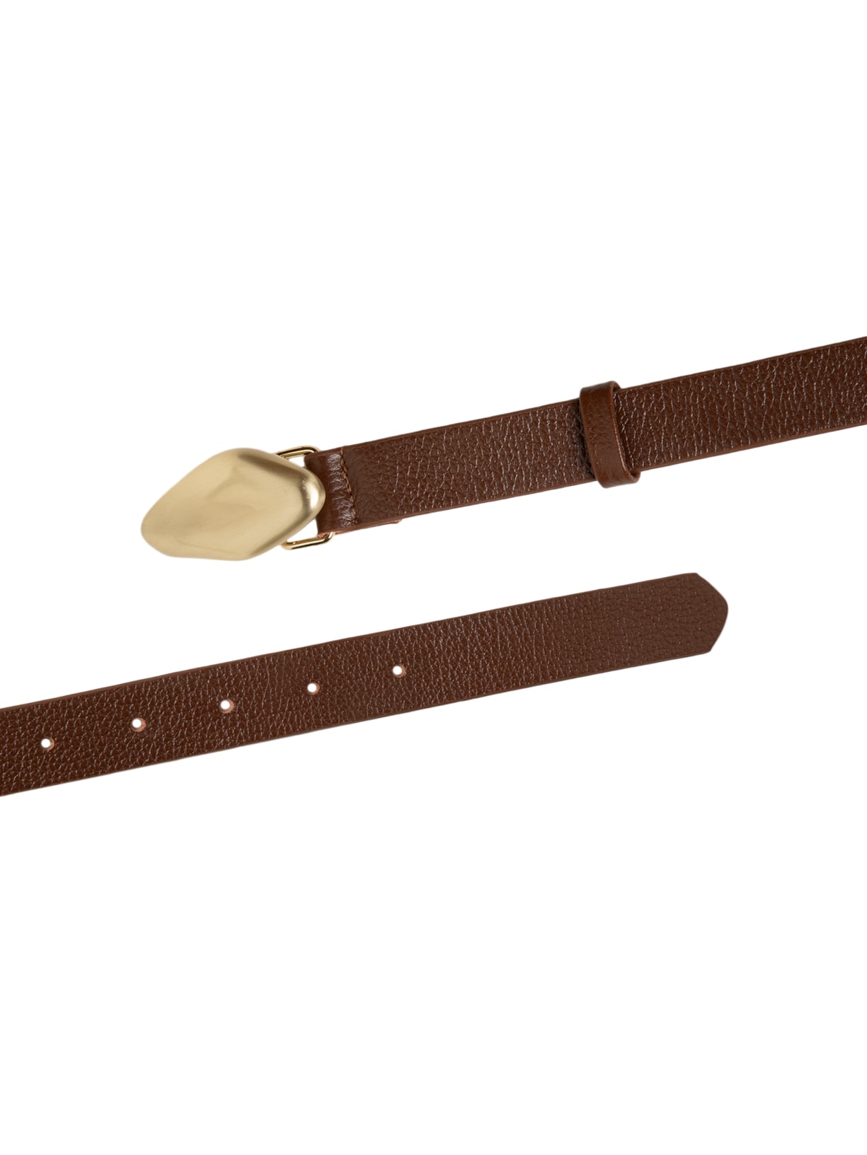 Cinto Feminino Em Couro Com Fivela Orgânica Marrom Market 33
