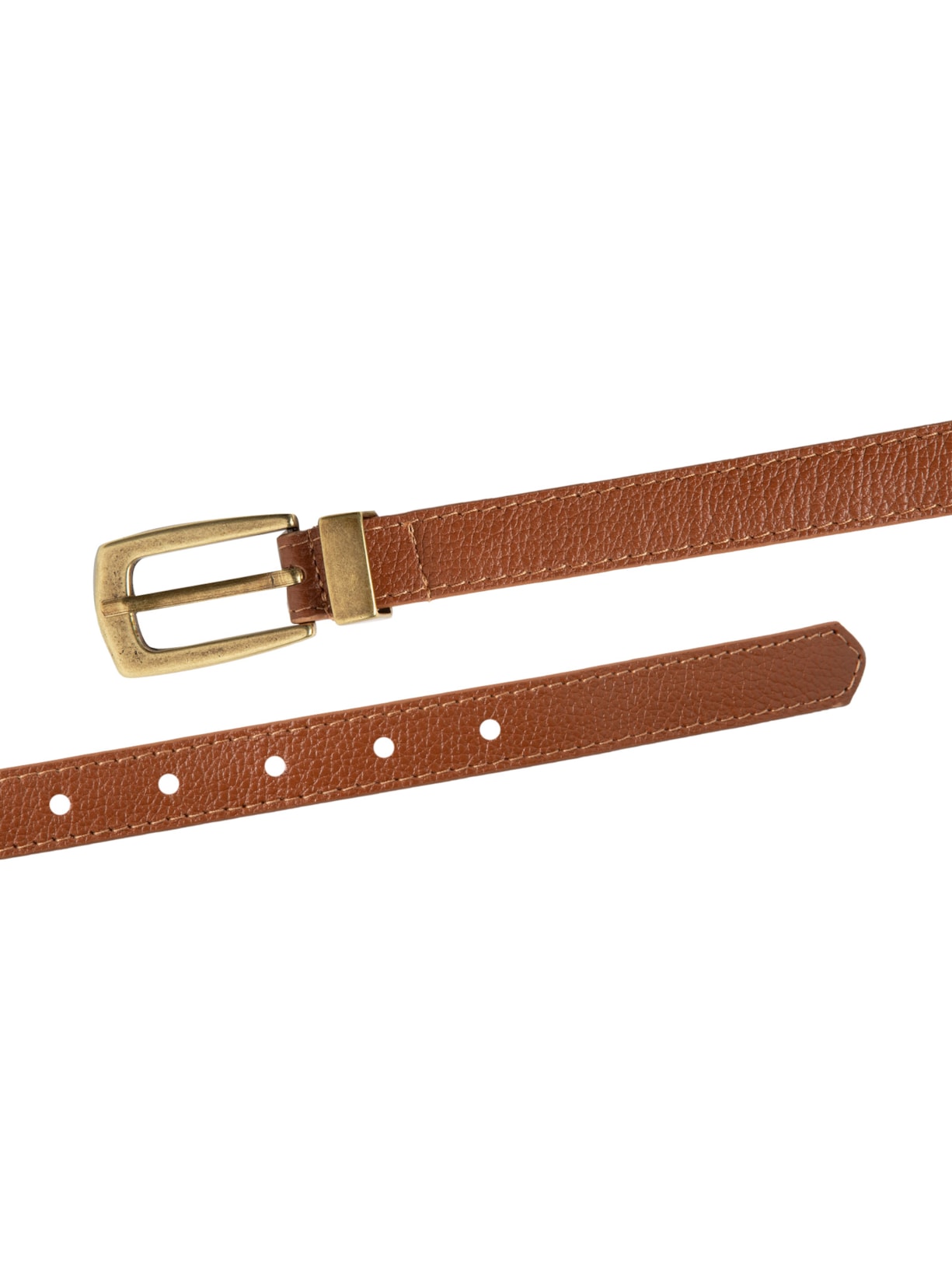 Cinto Feminino Em Couro Com Fivela Ouro Velho Marrom Market 33