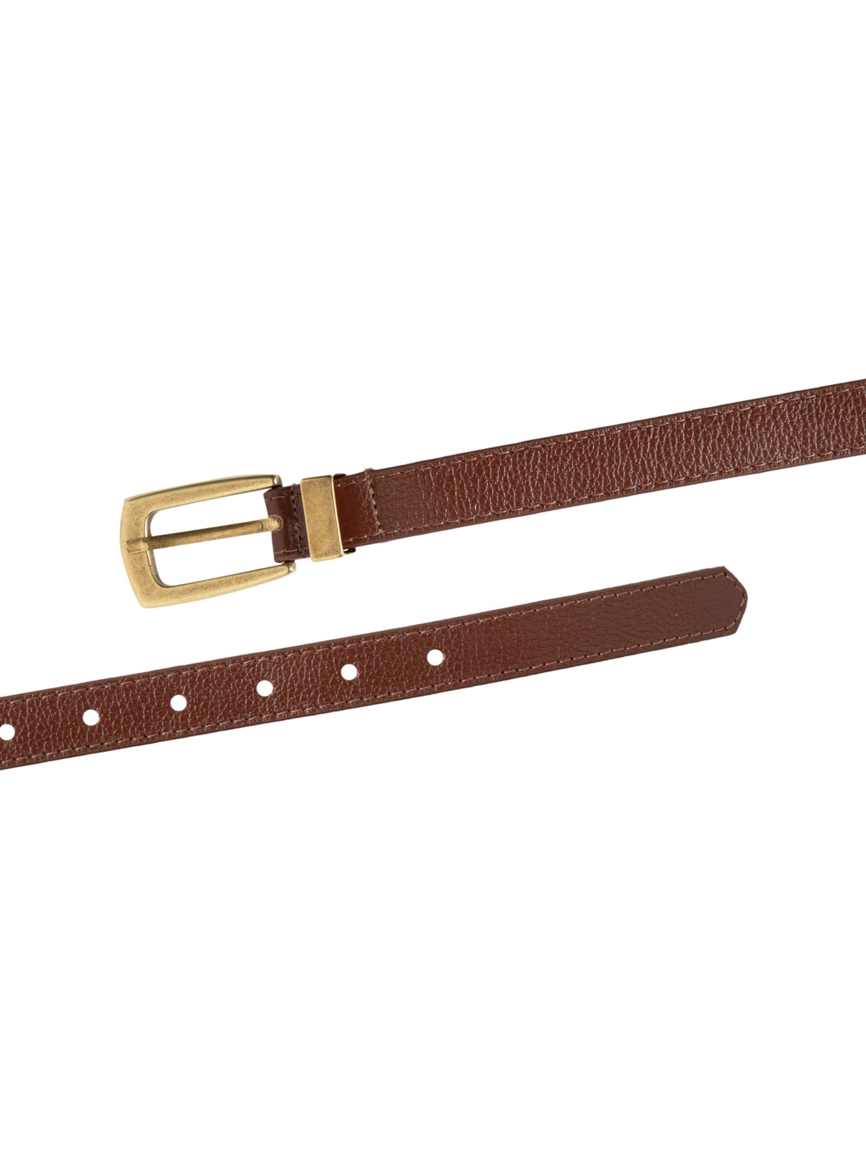 Cinto Feminino Em Couro Com Fivela Ouro Velho Marrom Market 33
