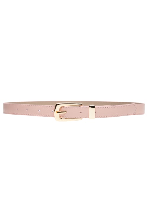 Cinto Feminino Em Couro Com Fivela Ouro Velho - Rosa
