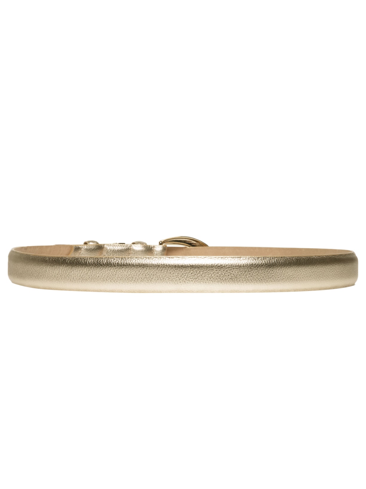 Cinto Feminino Em Couro Com Fivela Oval Dourado Market 33