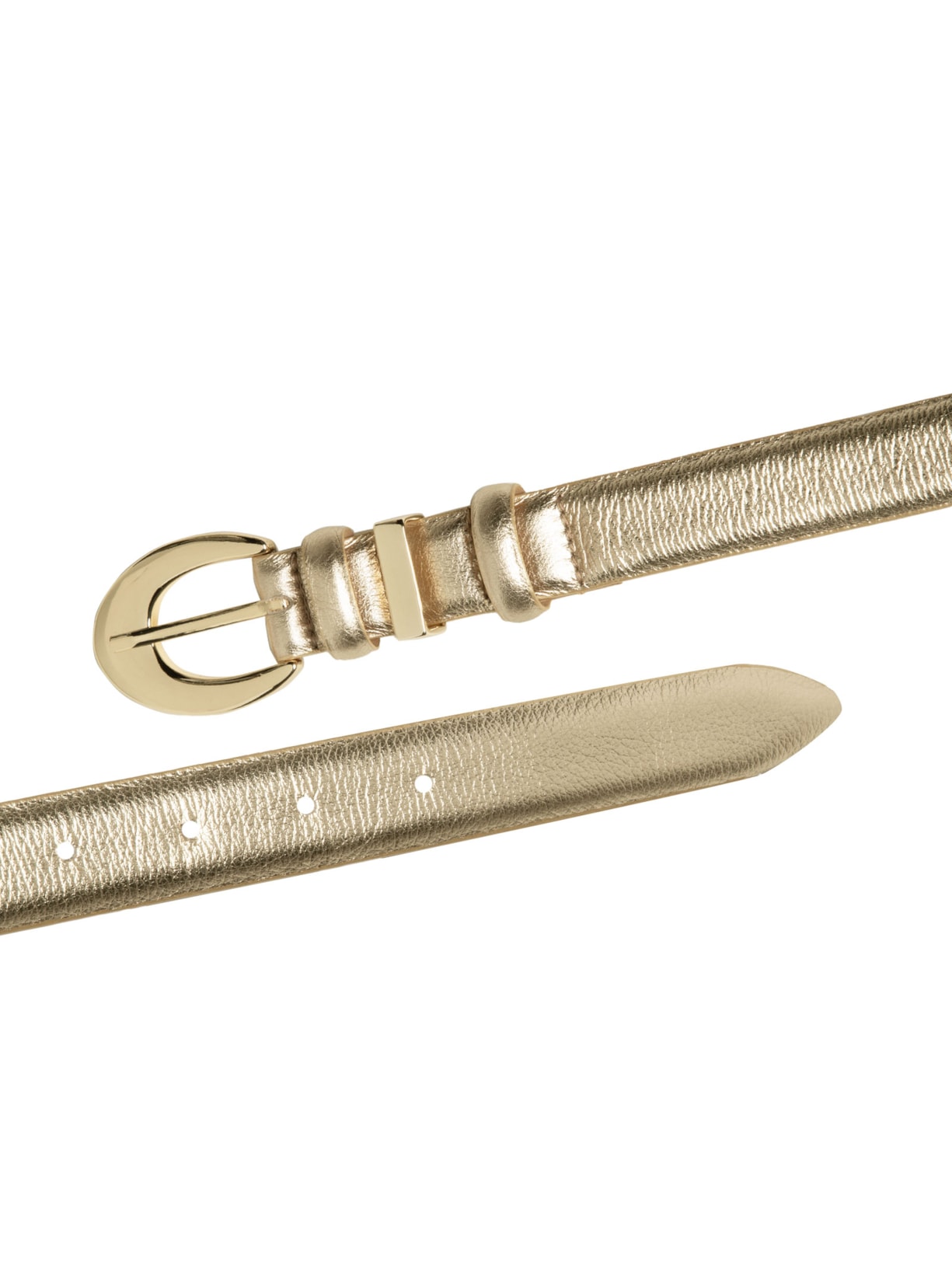 Cinto Feminino Em Couro Com Fivela Oval Dourado Market 33