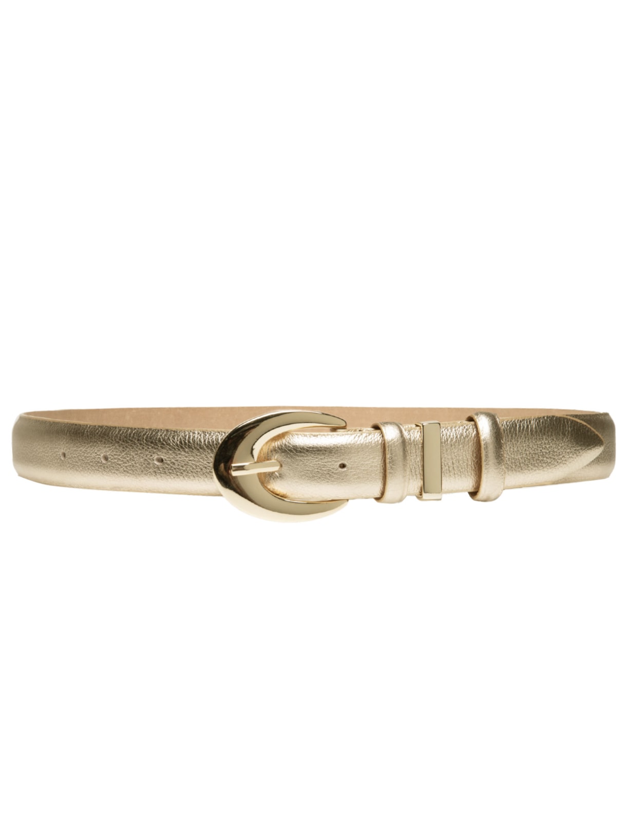 Cinto Feminino Em Couro Com Fivela Oval Dourado Market 33