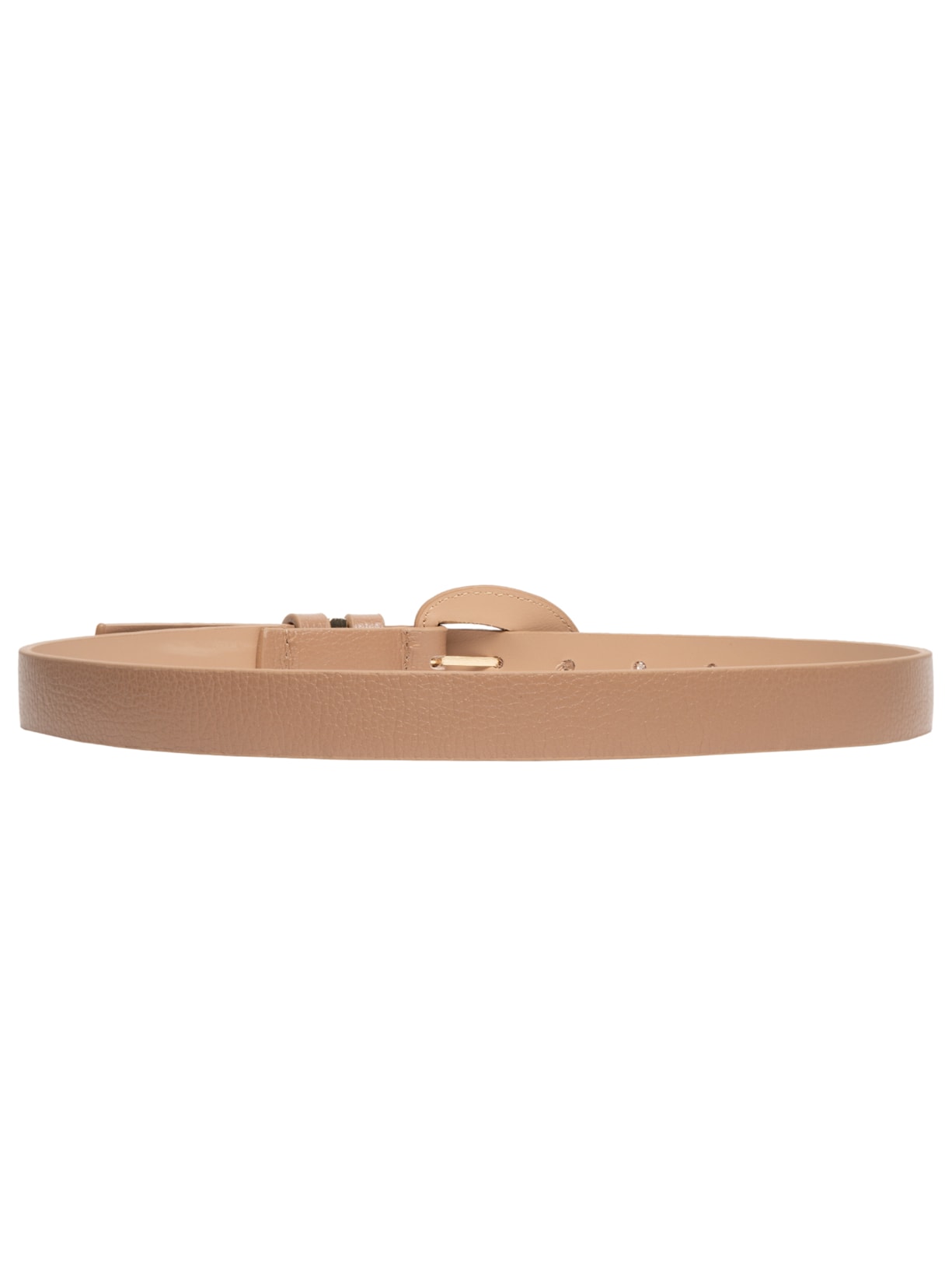 Cinto Feminino Em Couro Com Fivela Oval Encapada Bege Market 33