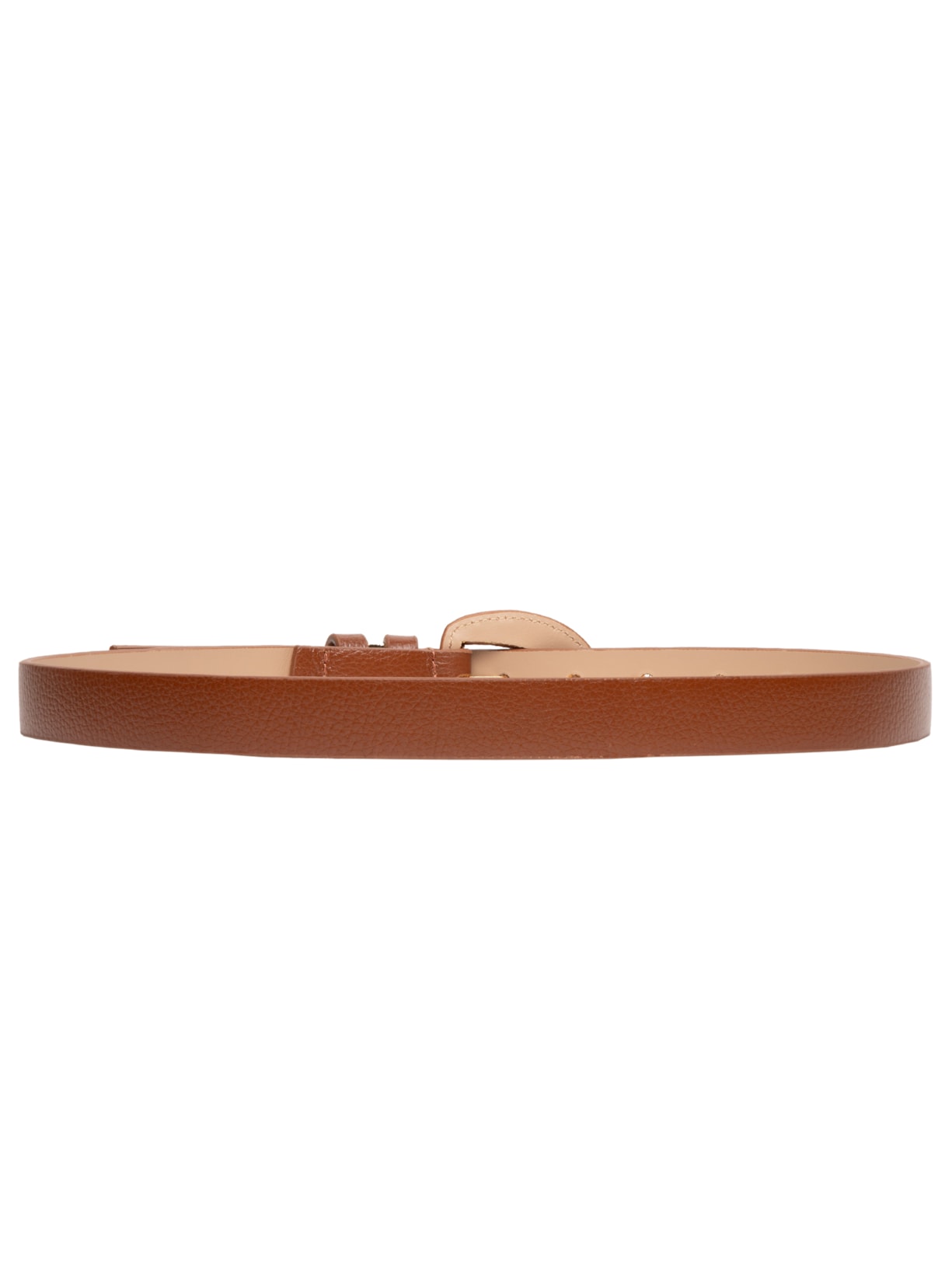 Cinto Feminino Em Couro Com Fivela Oval Encapada Marrom Market 33