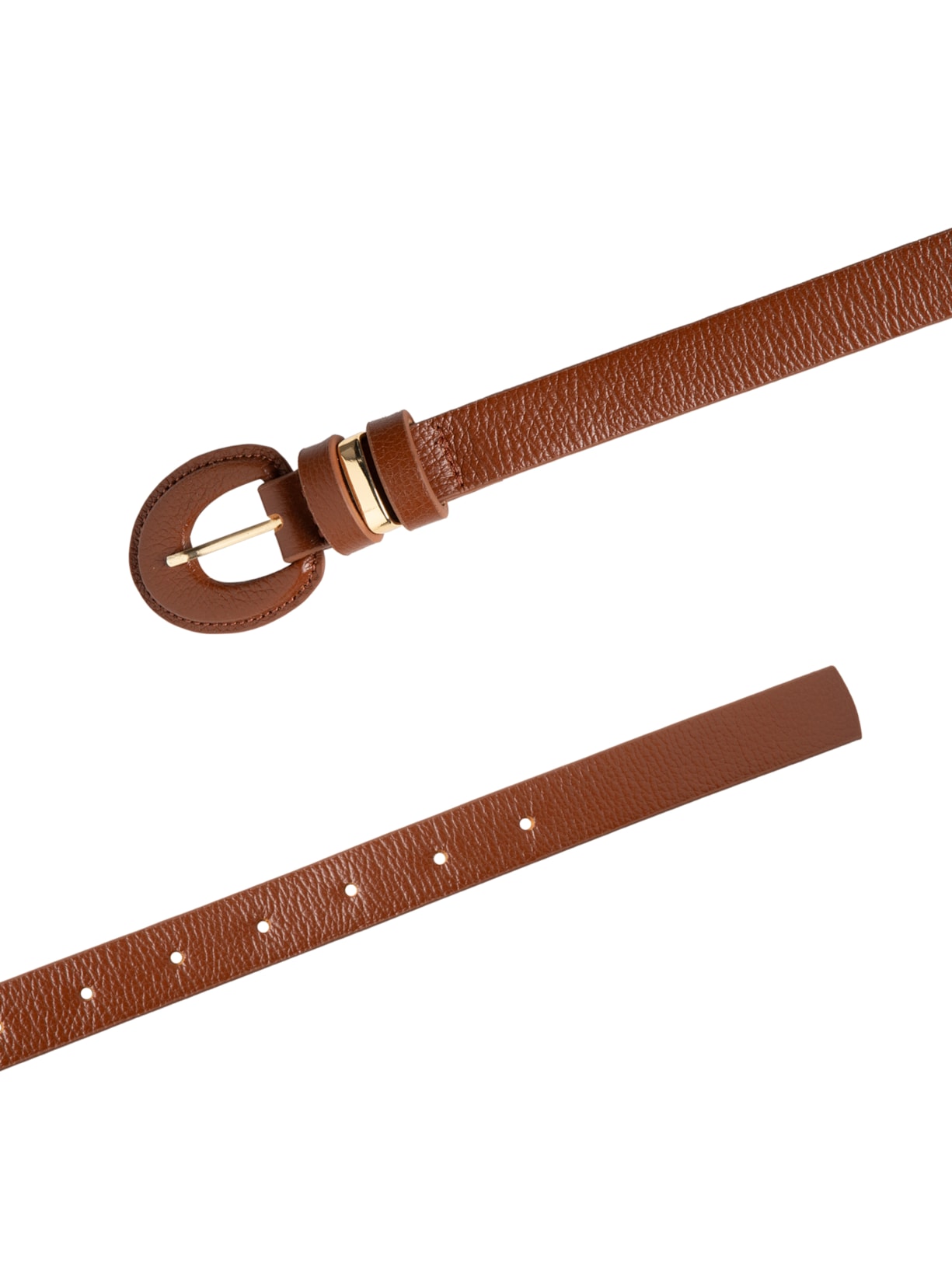 Cinto Feminino Em Couro Com Fivela Oval Encapada Marrom Market 33