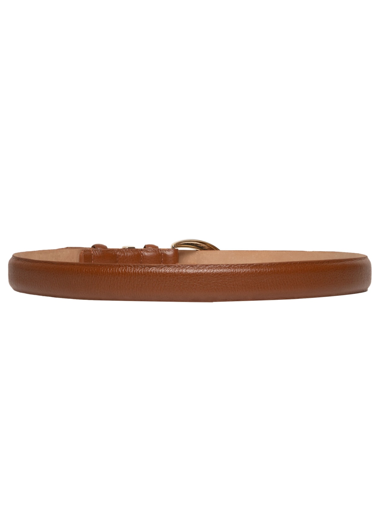 Cinto Feminino Em Couro Com Fivela Oval Marrom Market 33