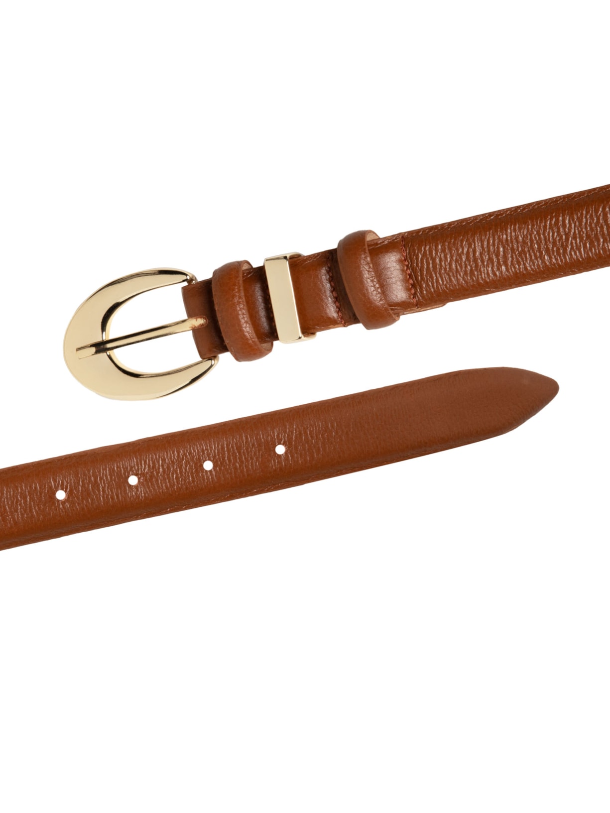 Cinto Feminino Em Couro Com Fivela Oval Marrom Market 33