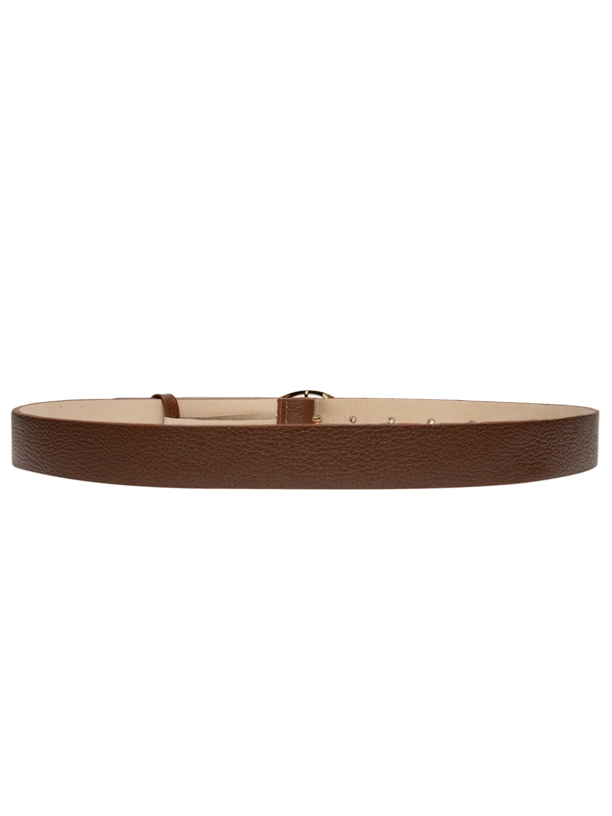 Cinto Feminino Em Couro Com Fivela Oval Marrom Market 33