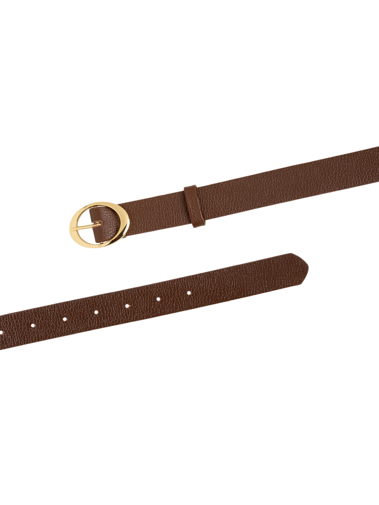 Cinto Feminino Em Couro Com Fivela Oval Marrom Market 33