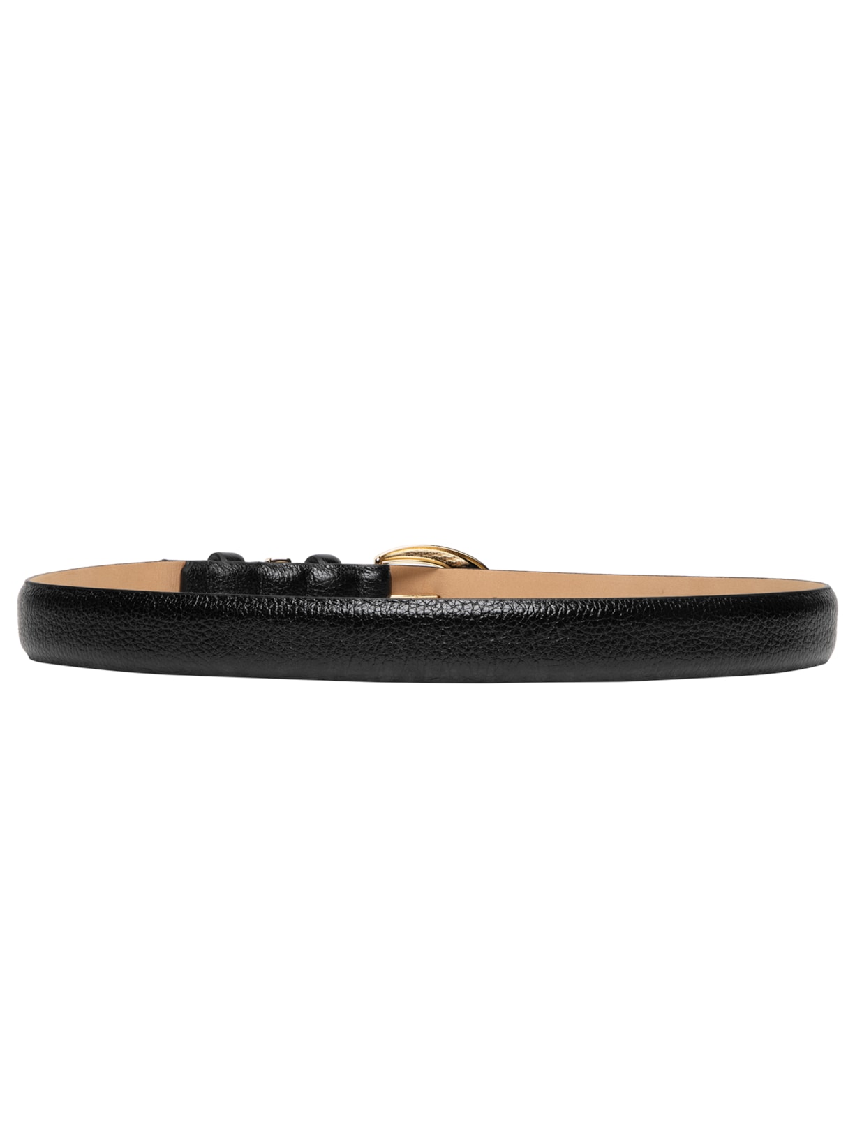 Cinto Feminino Em Couro Com Fivela Oval Preto Market 33