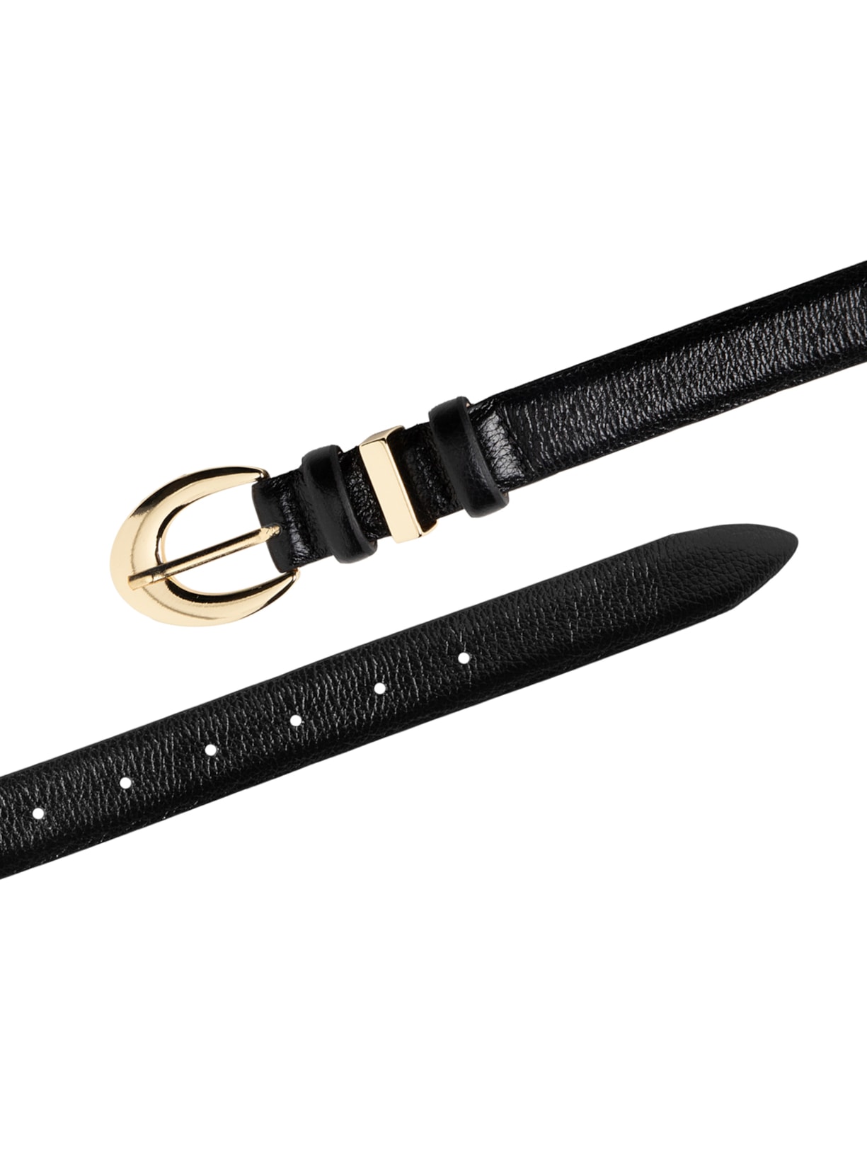 Cinto Feminino Em Couro Com Fivela Oval Preto Market 33