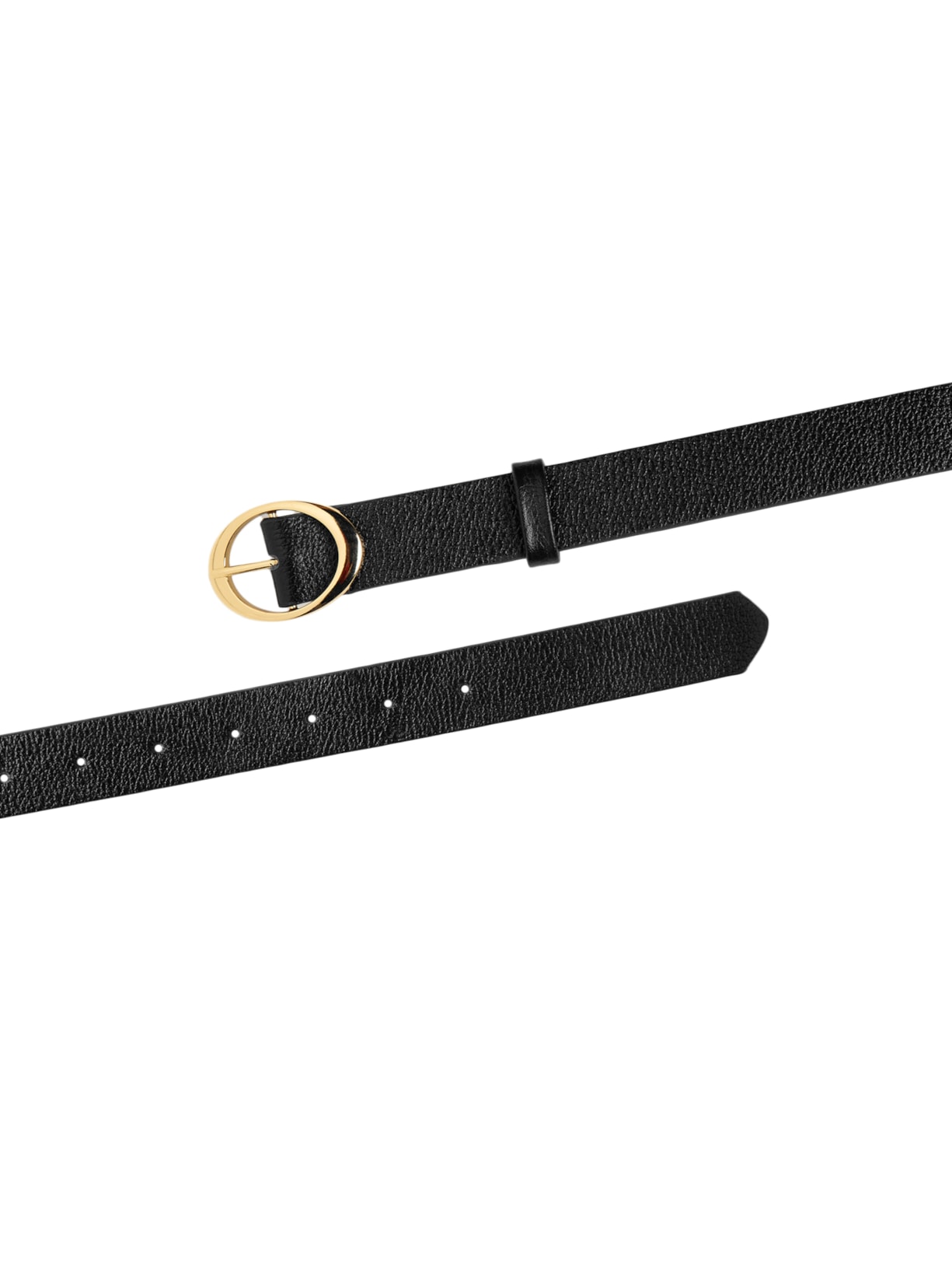 Cinto Feminino Em Couro Com Fivela Oval Preto Market 33