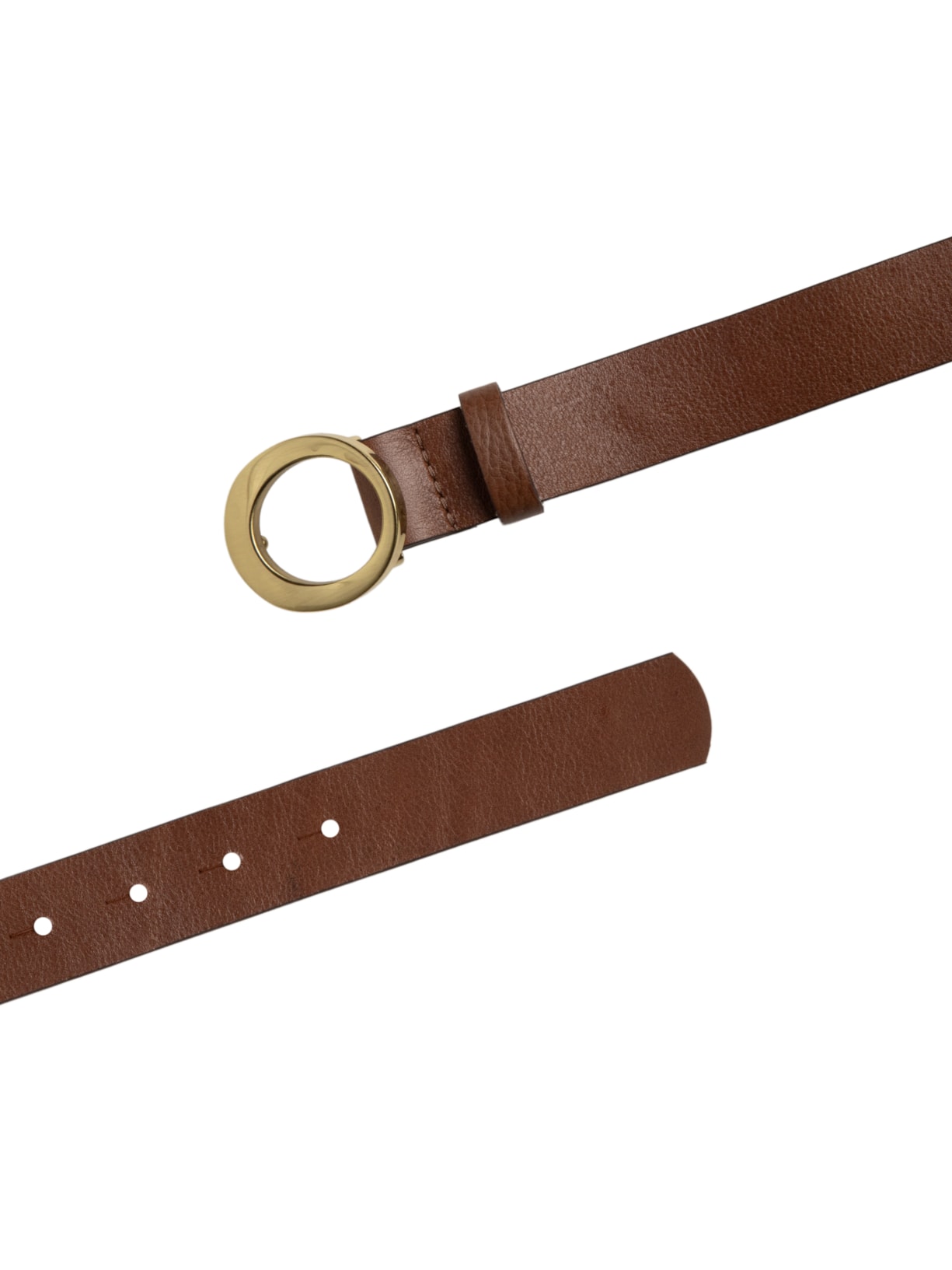 Cinto Feminino em Couro com Fivela Oval – Bege Basiq