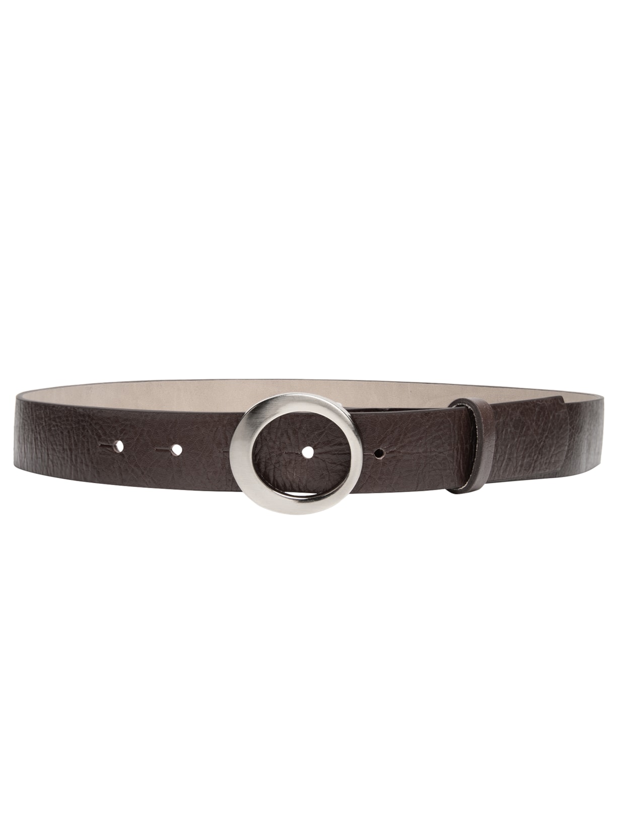 Cinto Feminino em Couro com Fivela Oval – Marrom Basiq