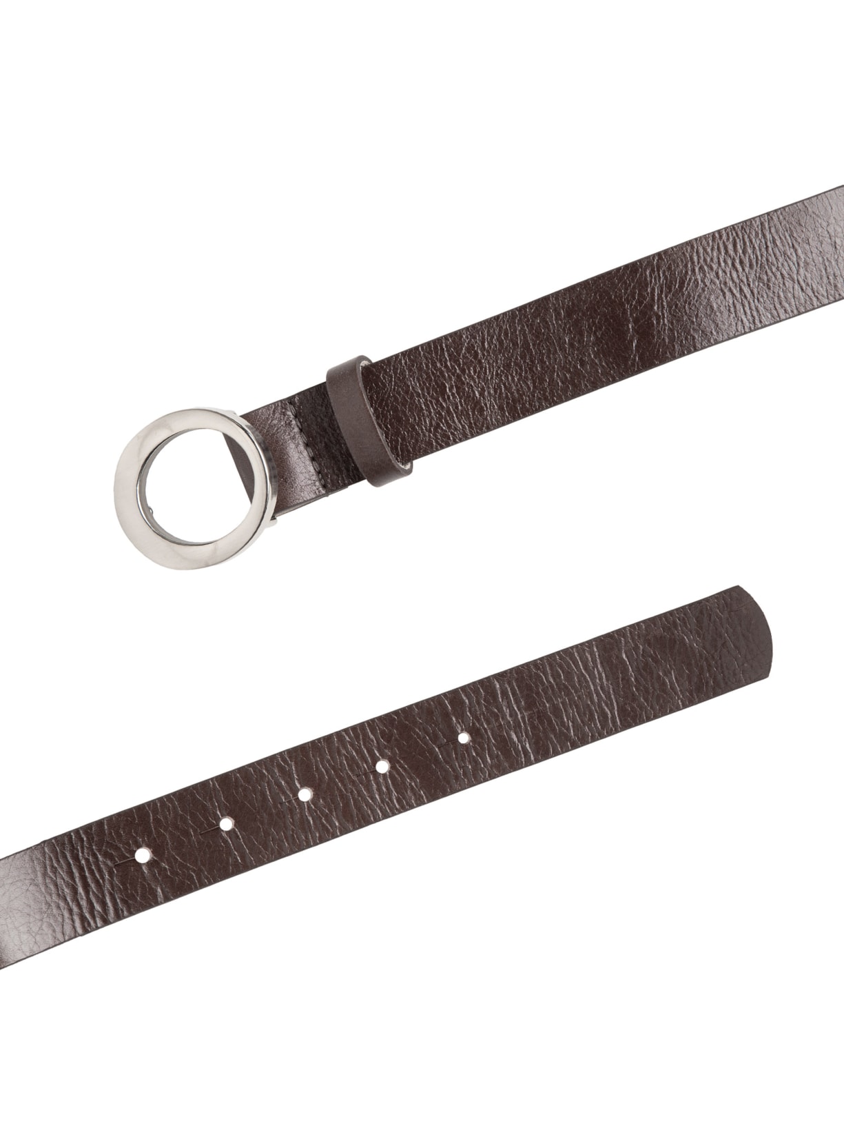 Cinto Feminino em Couro com Fivela Oval – Marrom Basiq