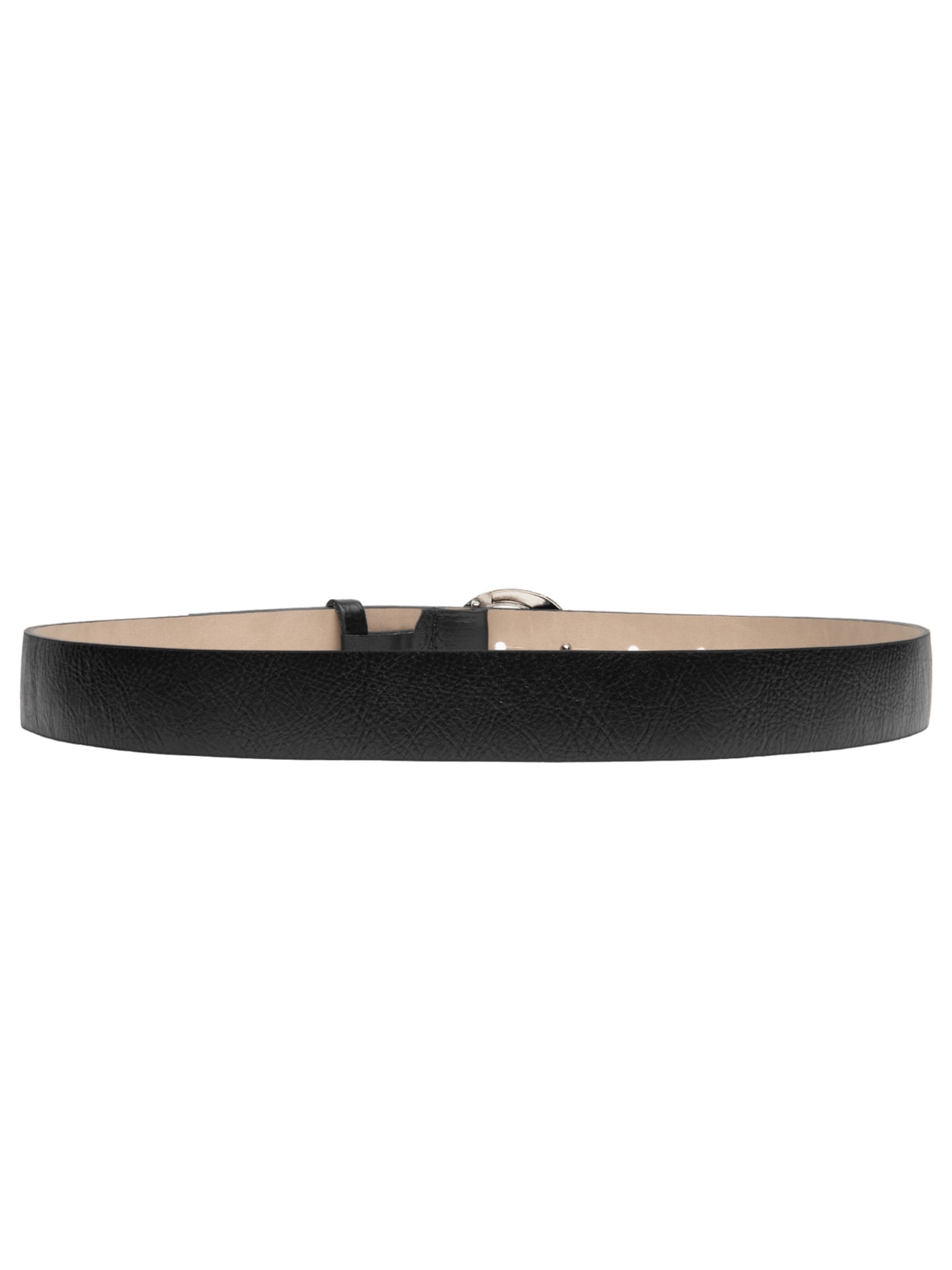 Cinto Feminino em Couro com Fivela Oval – Preto Basiq