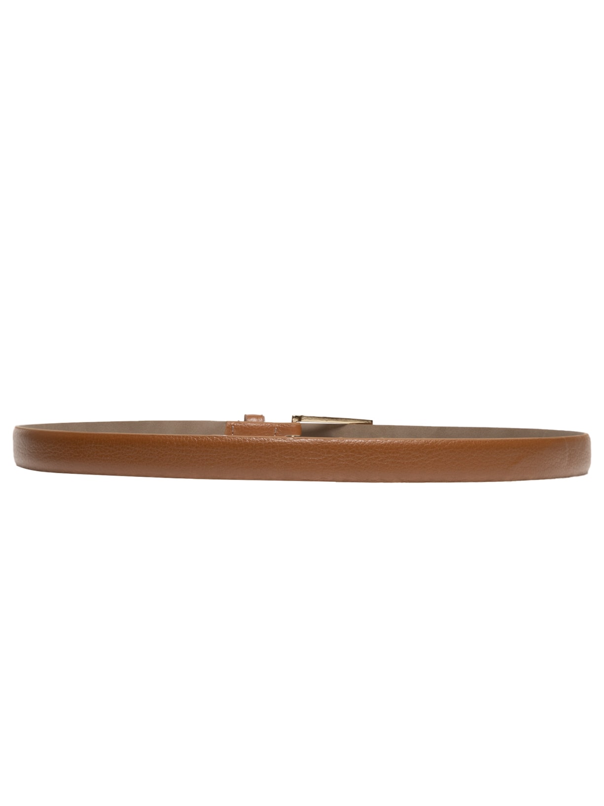 Cinto Feminino Em Couro Com Fivela Quadrada Bege Basiq