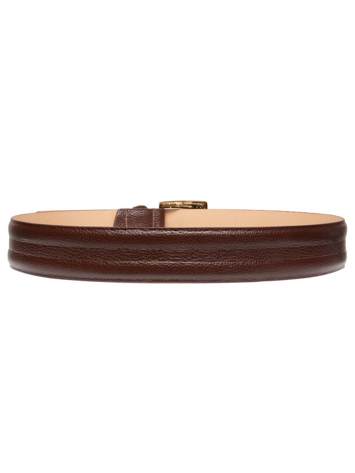 Cinto Feminino Em Couro Com Fivela Quadrada Marrom Market 33