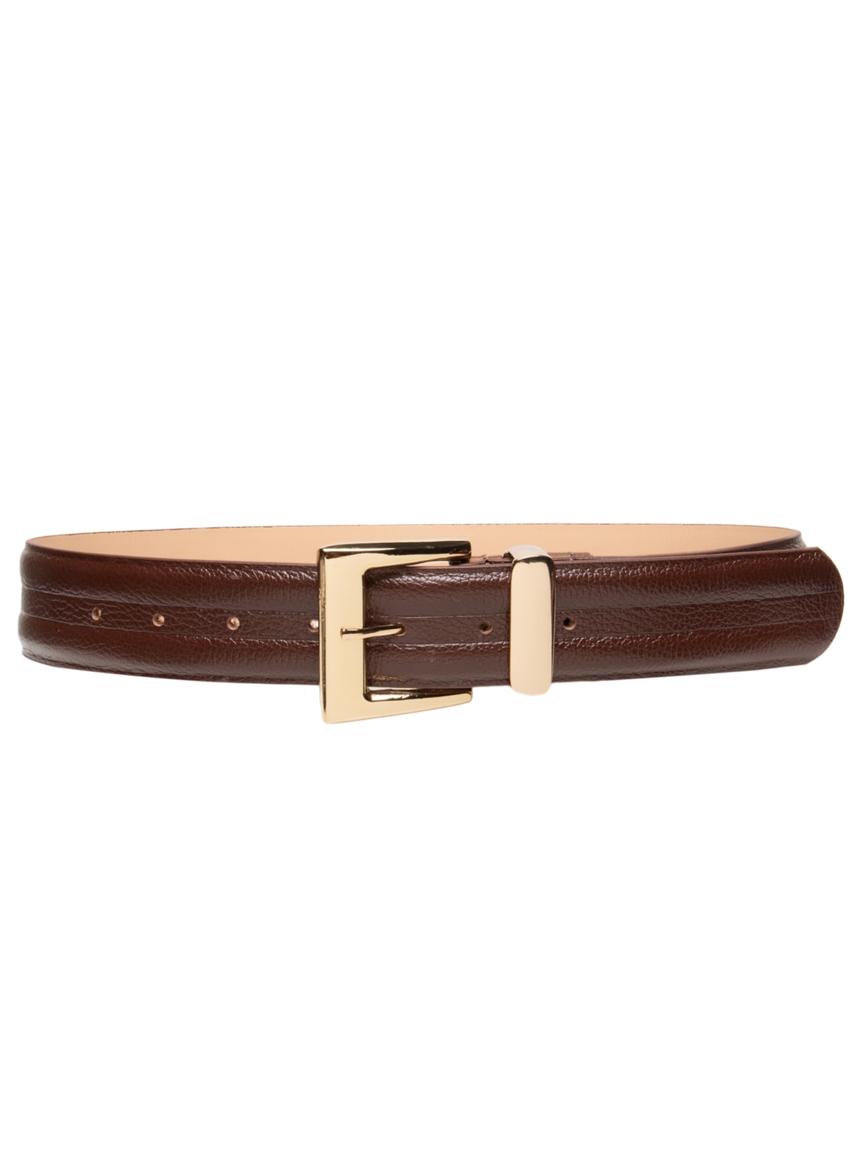 Cinto Feminino Em Couro Com Fivela Quadrada - Marrom