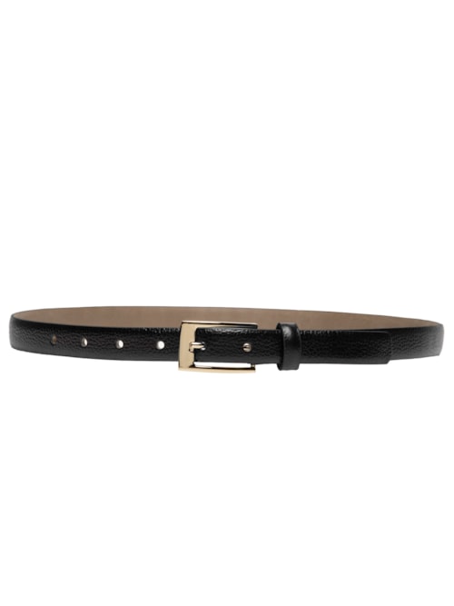 Cinto Feminino Em Couro Com Fivela Quadrada - Preto