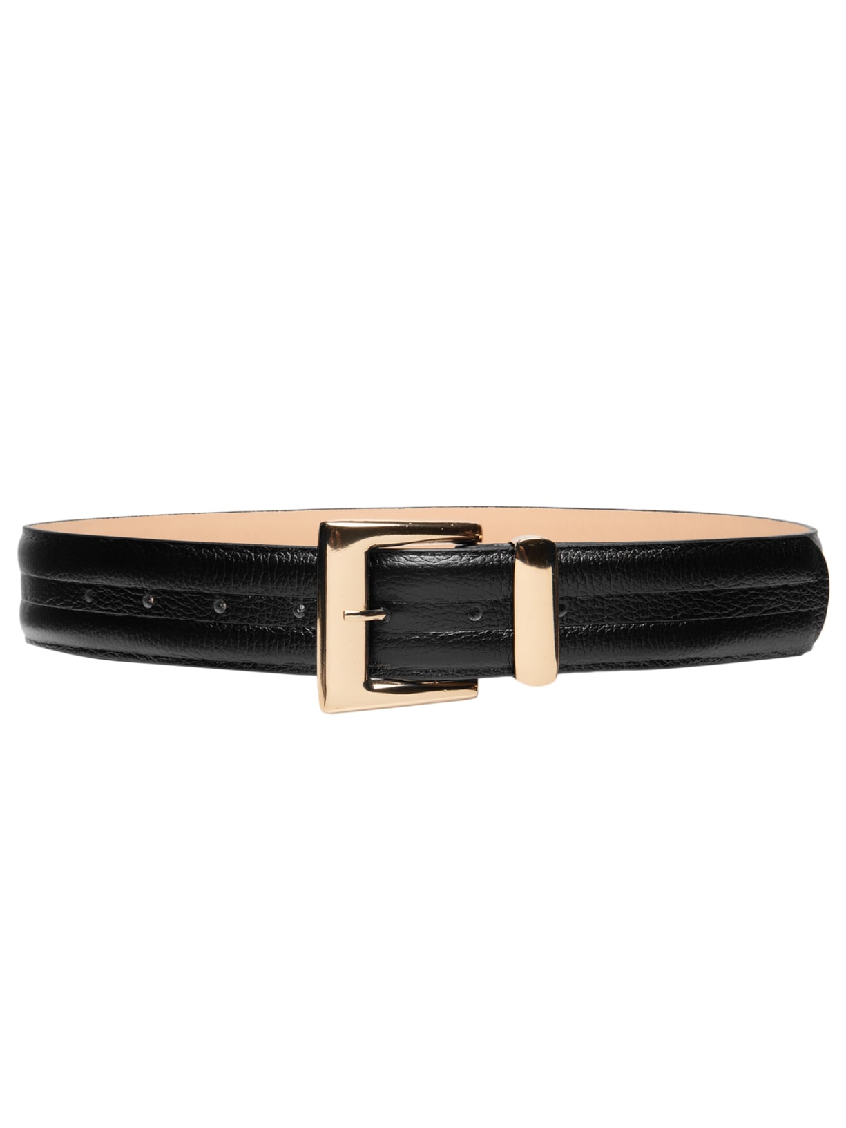 Cinto Feminino Em Couro Com Fivela Quadrada Preto Market 33