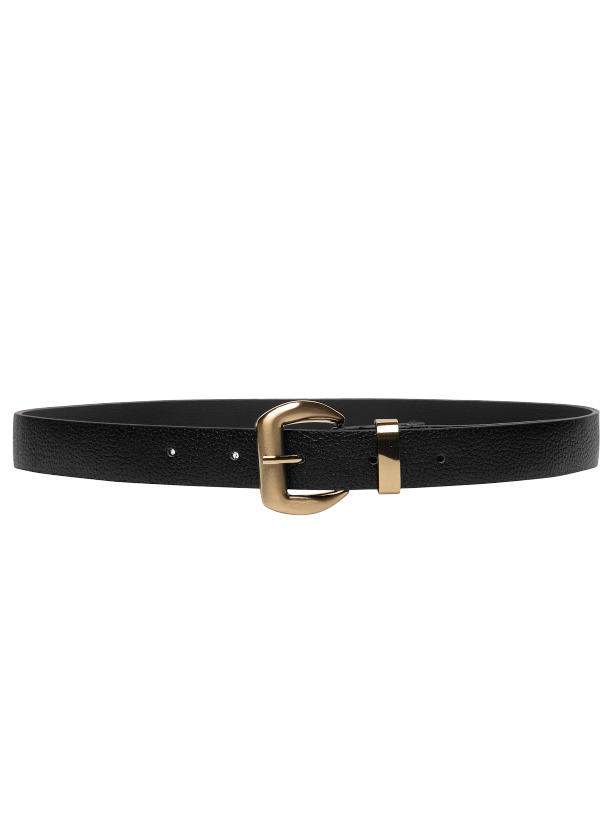 Cinto Feminino Em Couro Com Fivela Quadrada - Preto