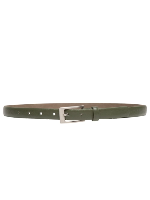 Cinto Feminino Em Couro Com Fivela Quadrada - Verde