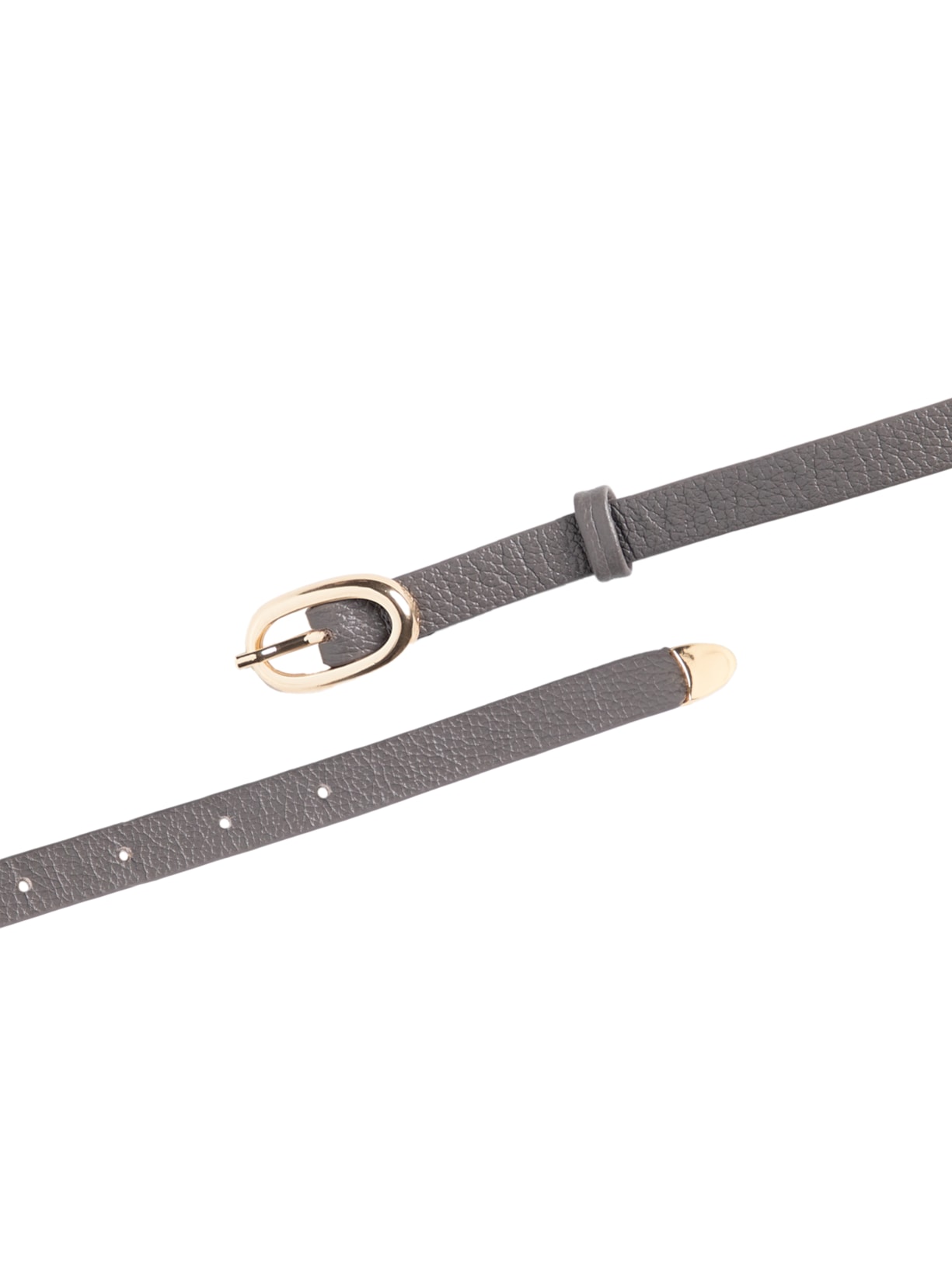 Cinto Feminino Em Couro Com Fivela Redonda Cinza Market 33