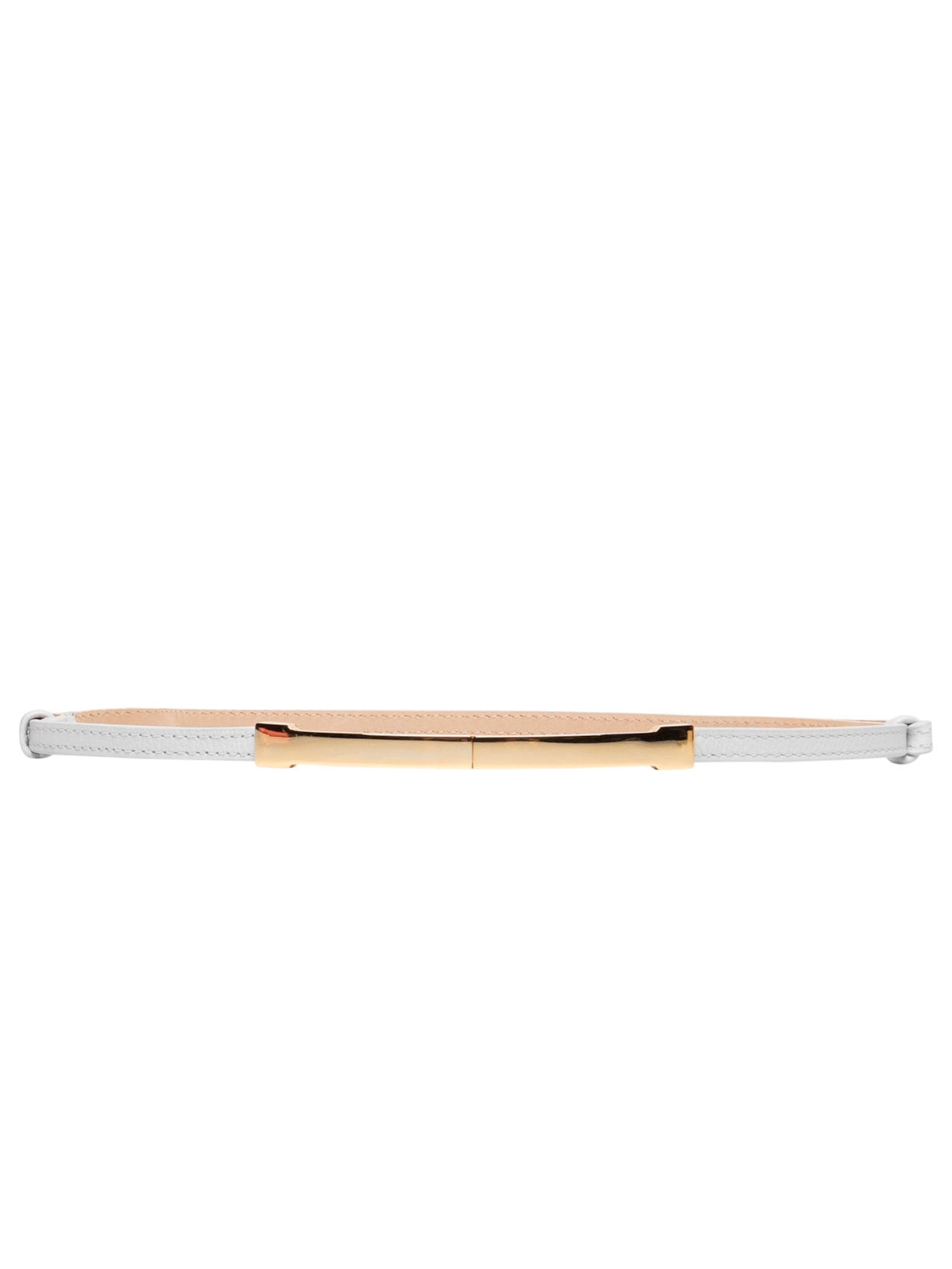 Cinto Feminino Em Couro Com Fivela Retangular Branco Market 33