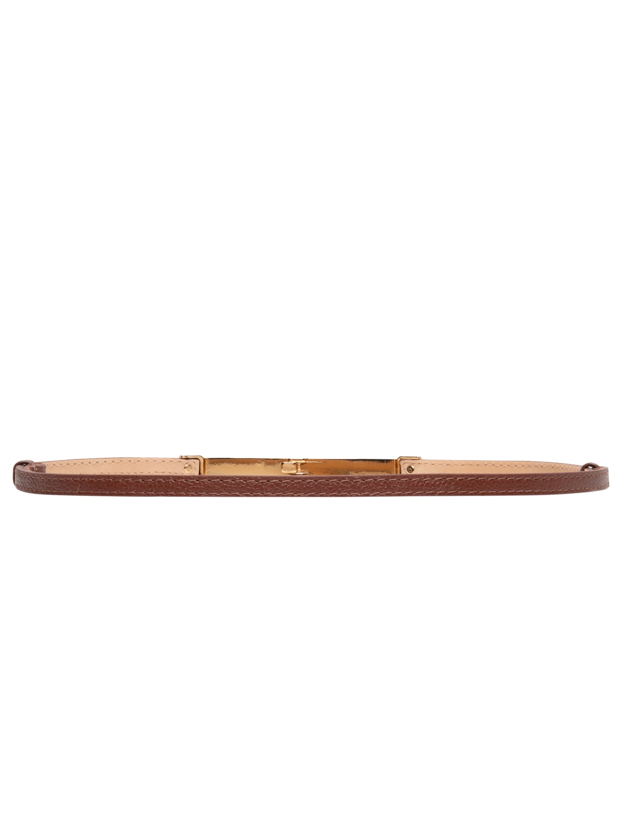 Cinto Feminino Em Couro Com Fivela Retangular Marrom Market 33
