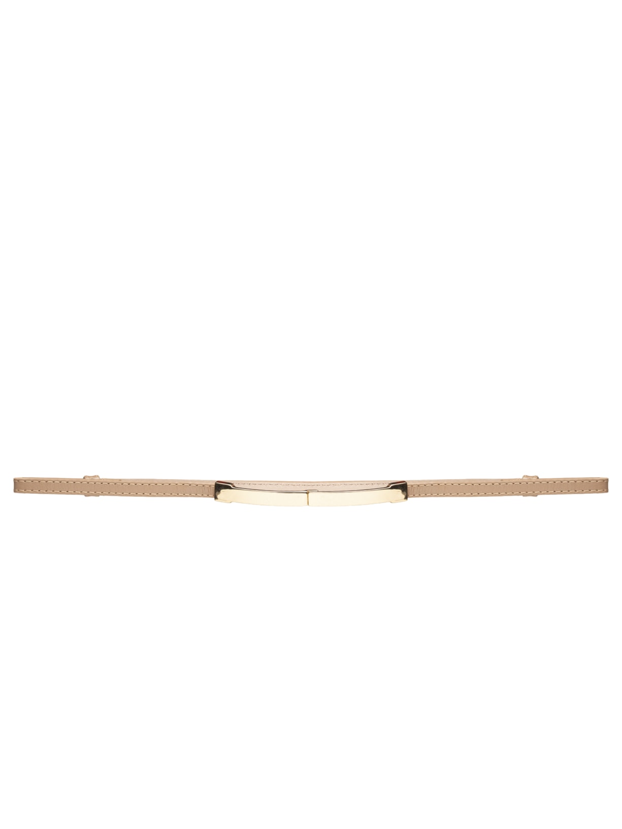 Cinto Feminino Em Couro Com Fivela Retangular – Bege Market 33