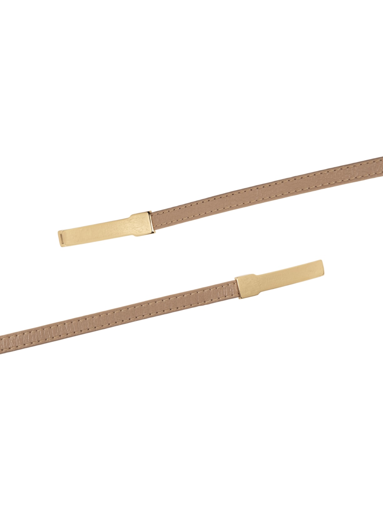 Cinto Feminino Em Couro Com Fivela Retangular – Bege Market 33