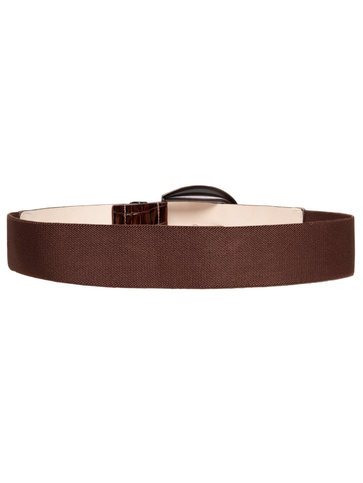 Cinto Feminino Em Couro Croco E Elástico Marrom Market 33