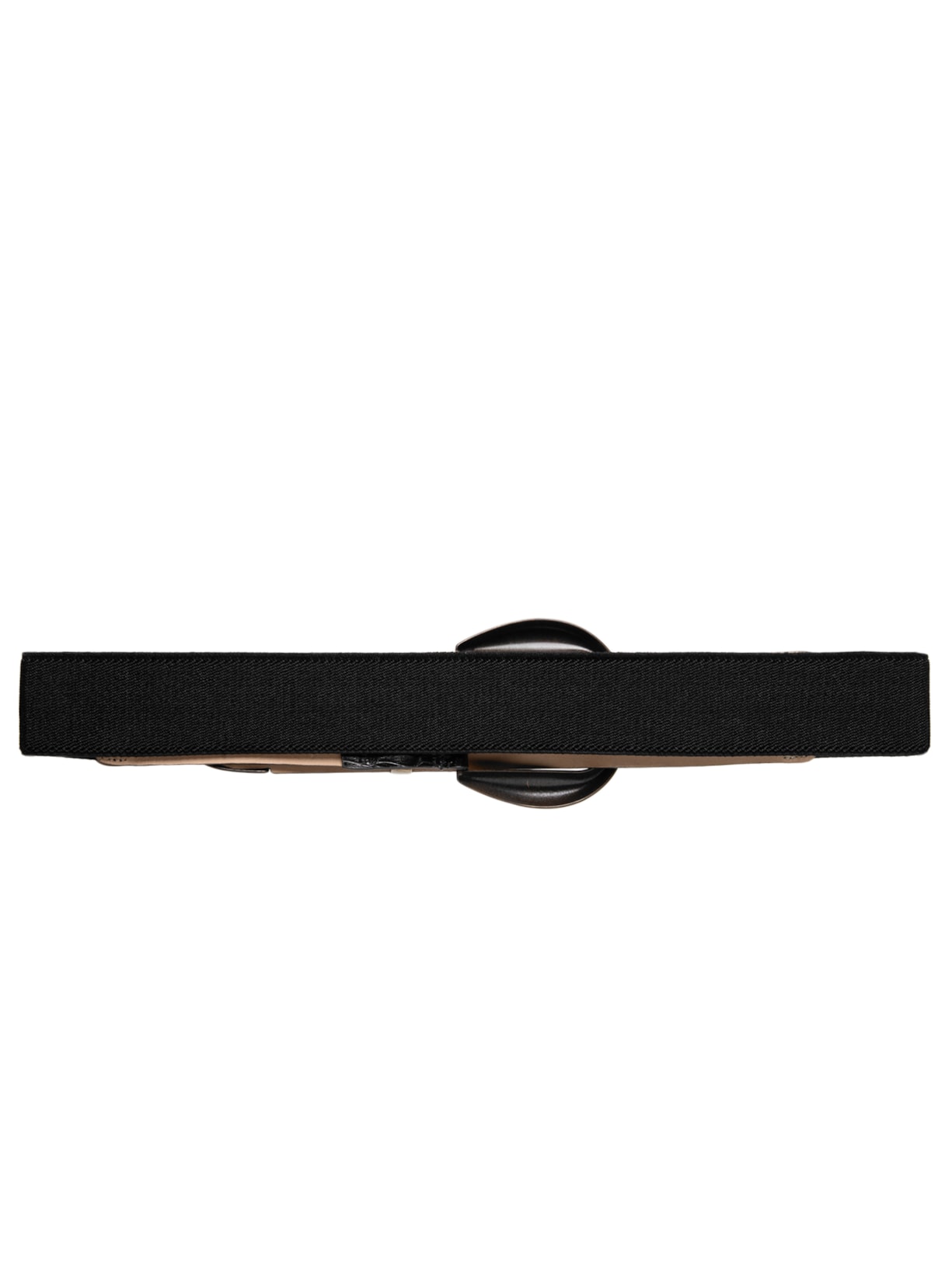 Cinto Feminino Em Couro Croco E Elástico Preto Market 33