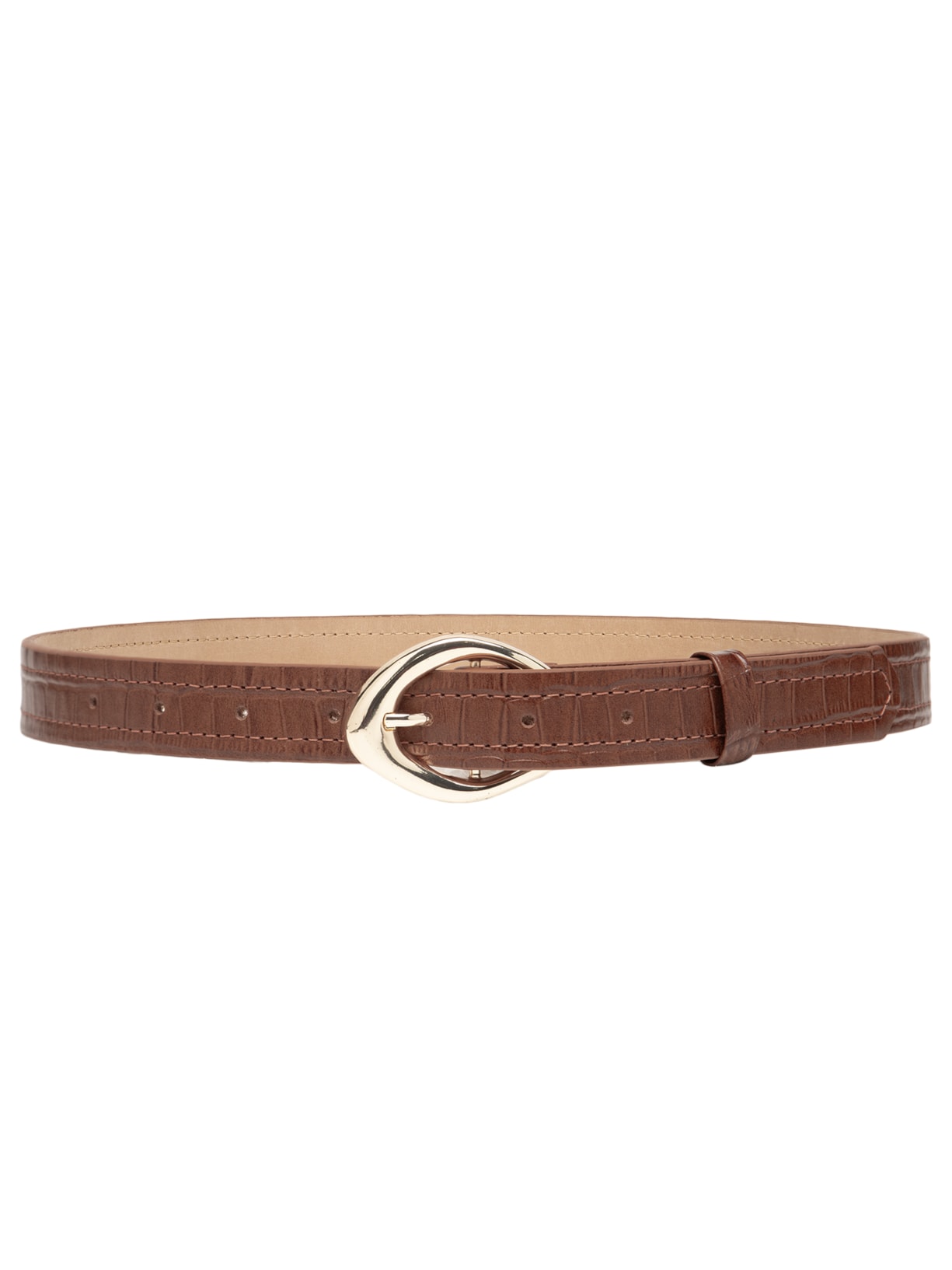Cinto Feminino Em Couro Croco – Marrom Market 33