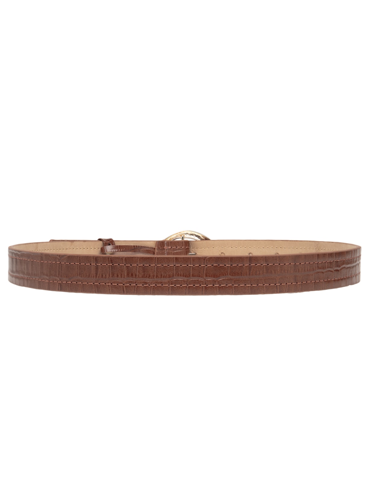 Cinto Feminino Em Couro Croco – Marrom Market 33