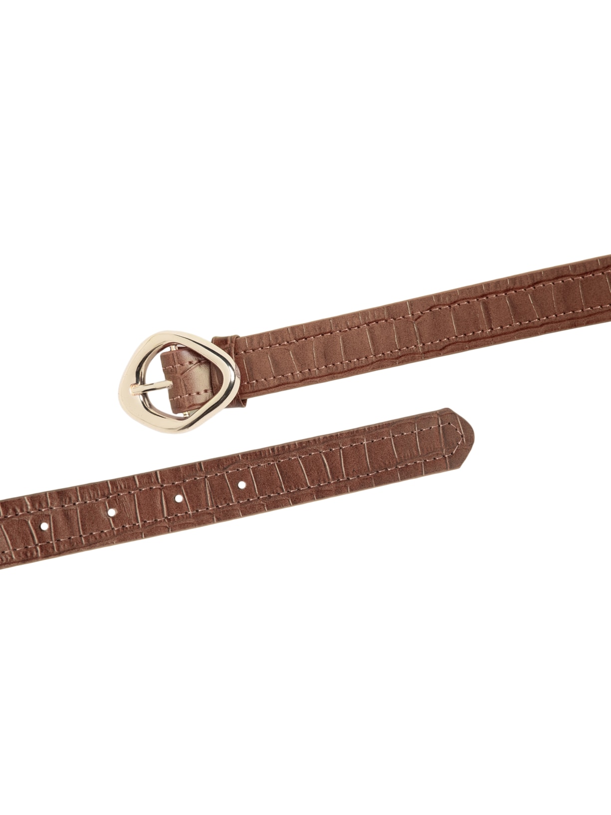Cinto Feminino Em Couro Croco – Marrom Market 33