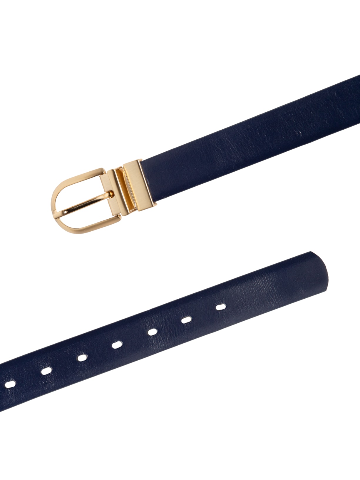 Cinto Feminino Em Couro Dupla Face Fivela Reversível Azul Basiq