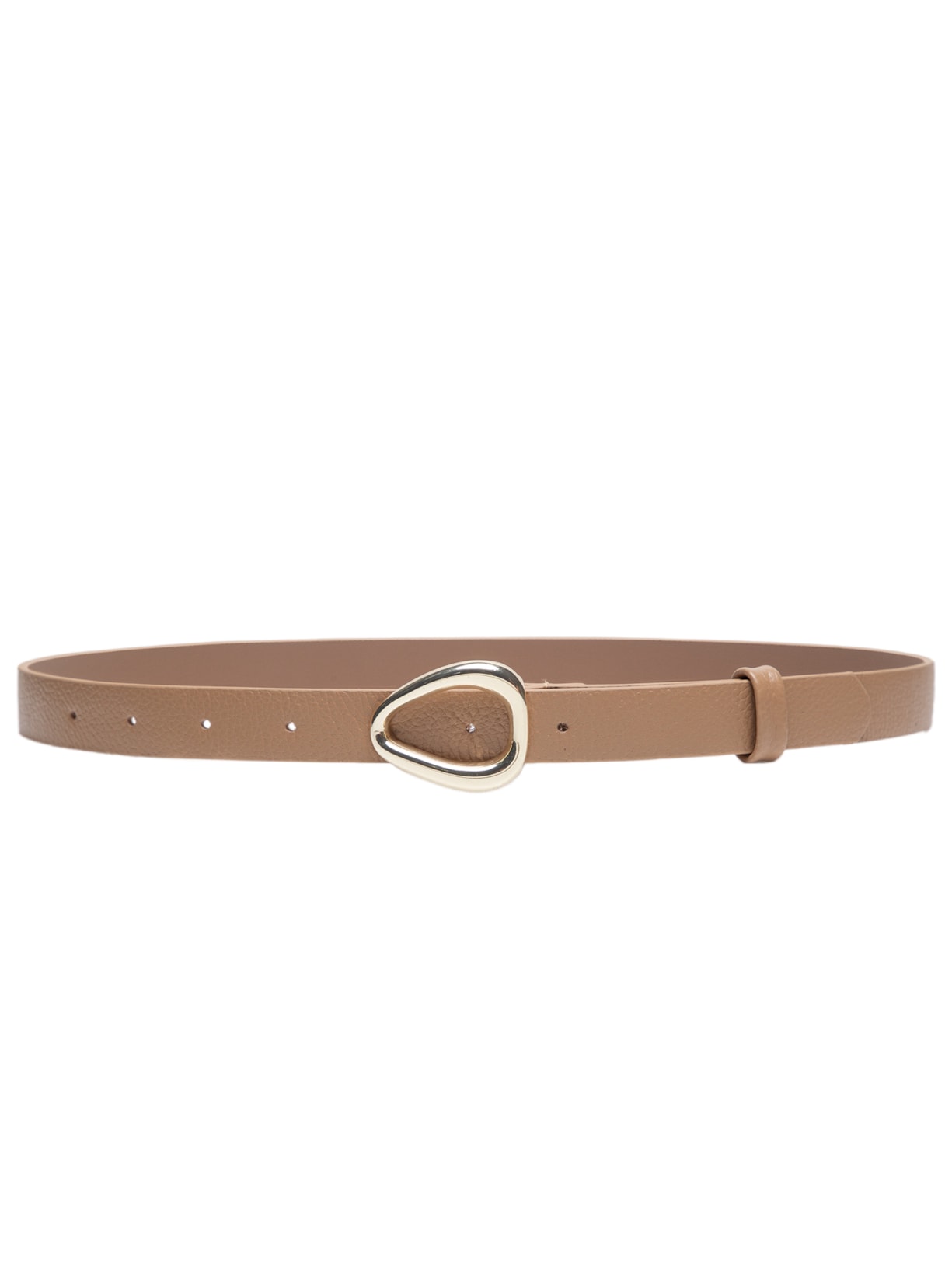 Cinto Feminino em Couro Fivela Dourada Bege Market 33