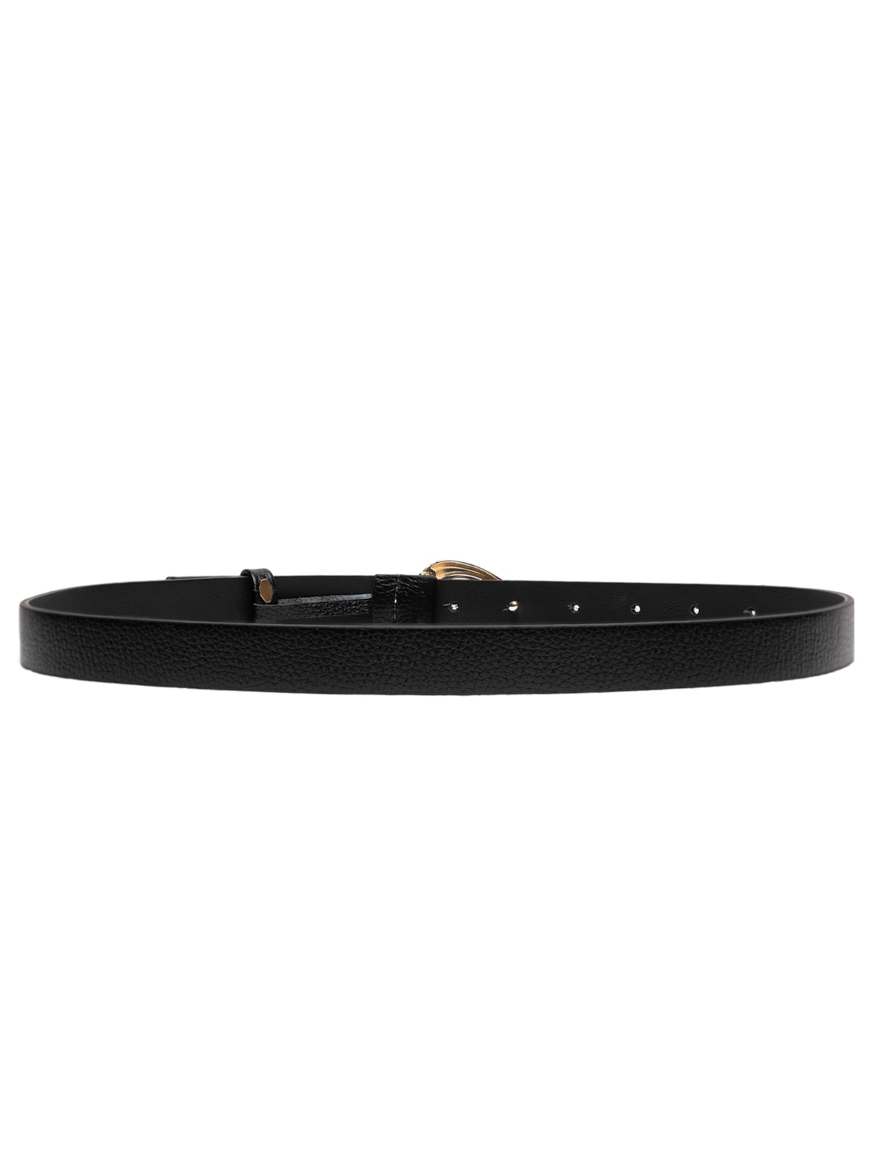 Cinto Feminino em Couro Fivela Dourada Preto Market 33