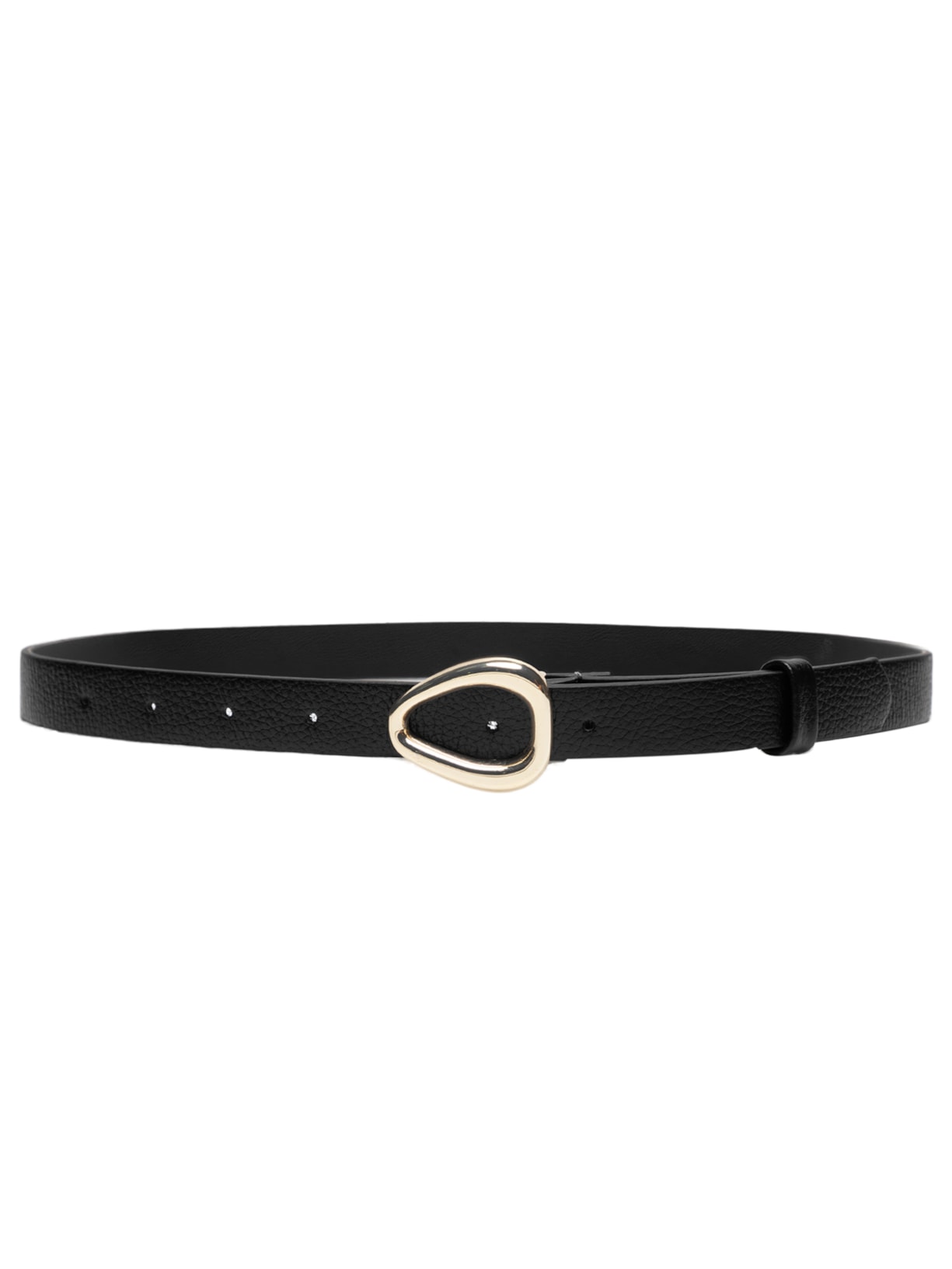 Cinto Feminino em Couro Fivela Dourada Preto Market 33